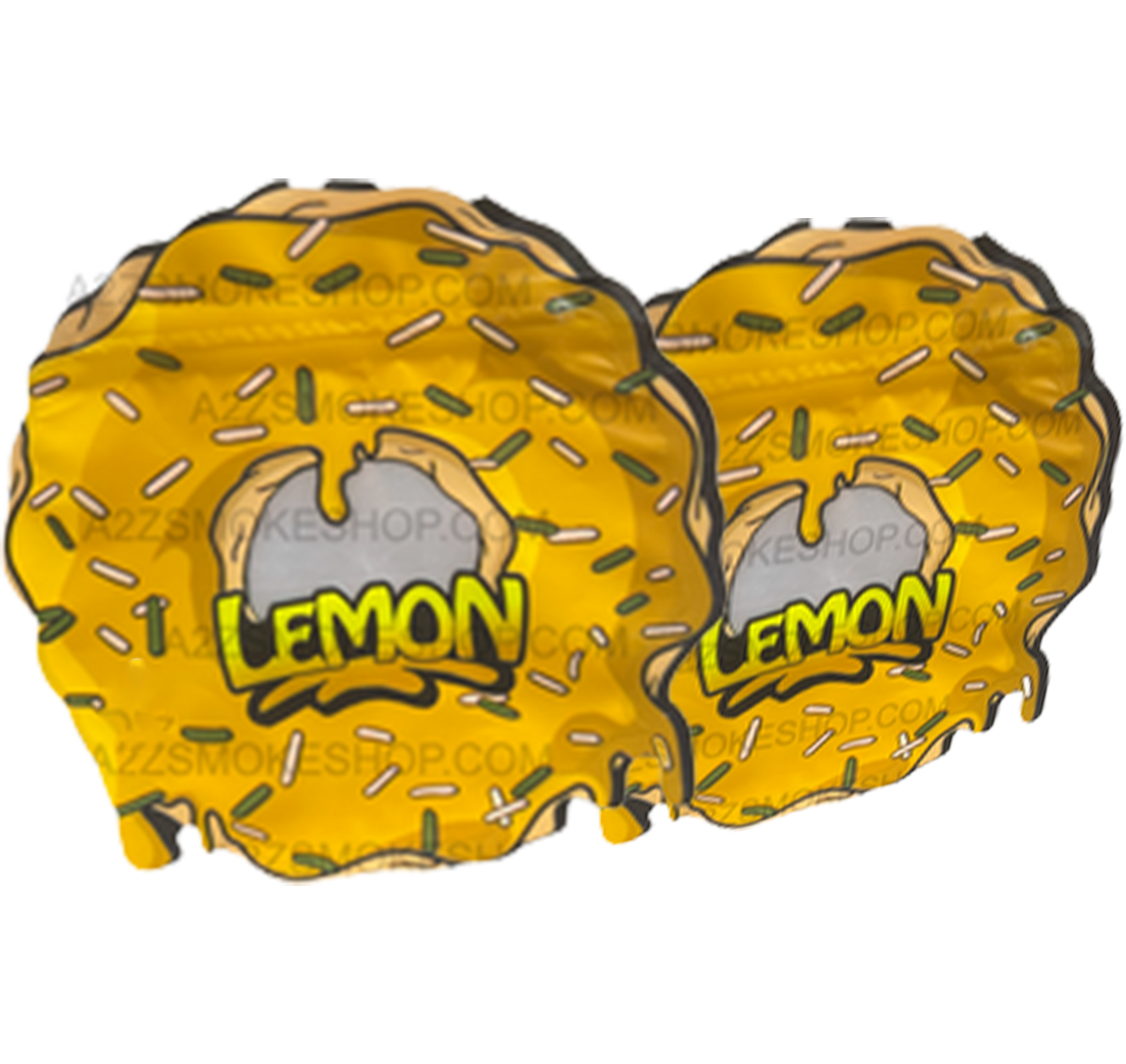 Lemon Donut cut out Mylar zip lock bag 3.5G