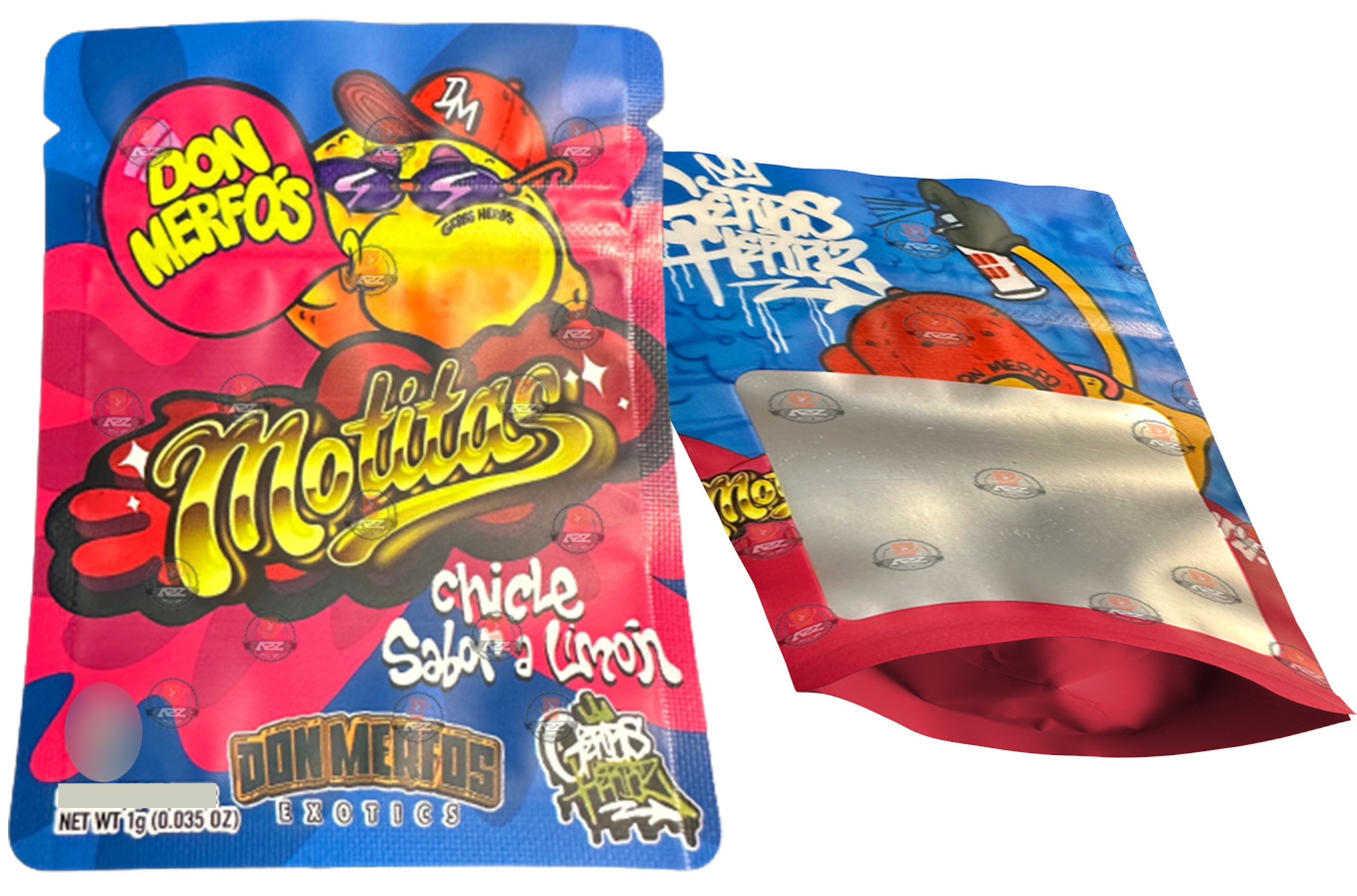 Don Merfos Motitas bag 1 Gram Mylar bags with window - Packaging Only
