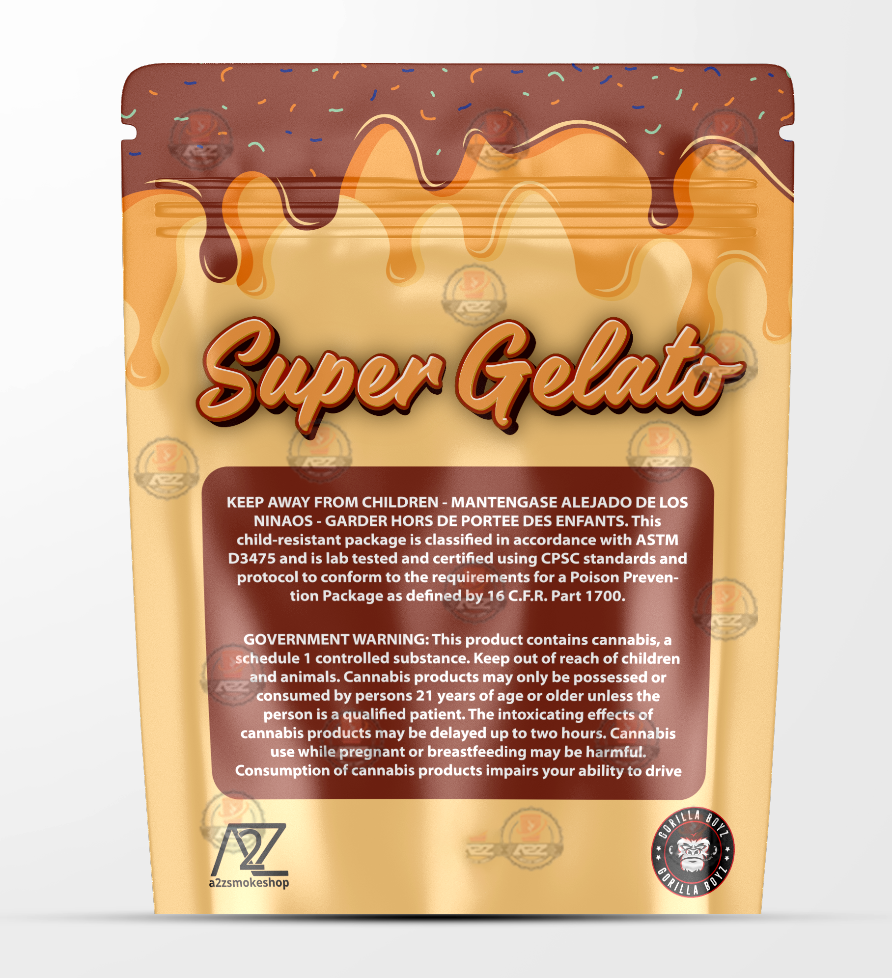 Super Gelato Holographic Mylar bag 3.5g - For Flower- Black Unicorn