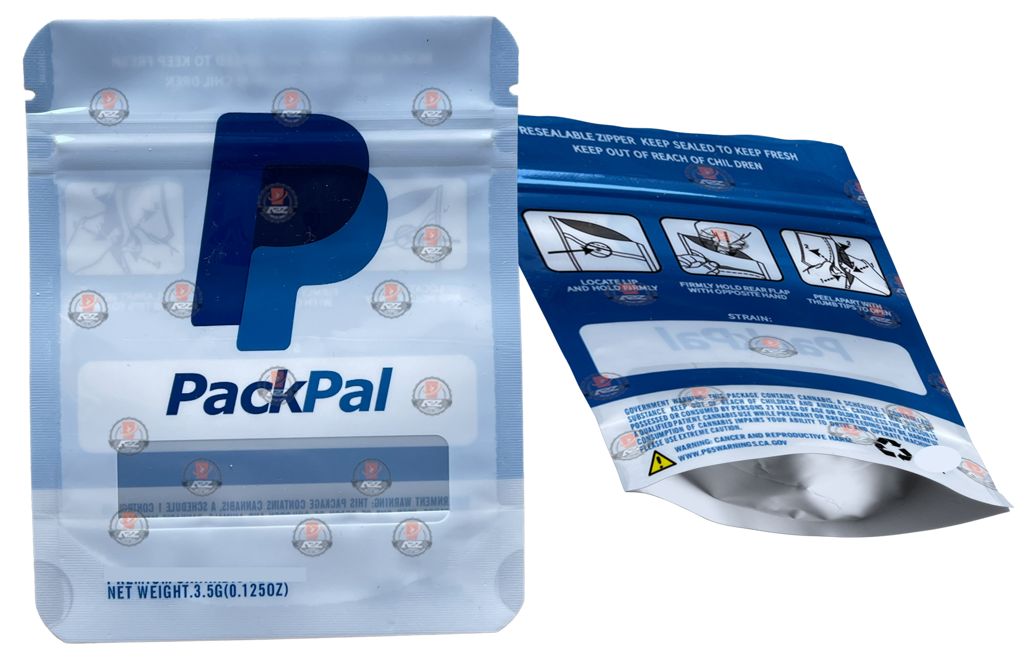 Pack Pal Paypal Mylar zip lock bag 3.5G