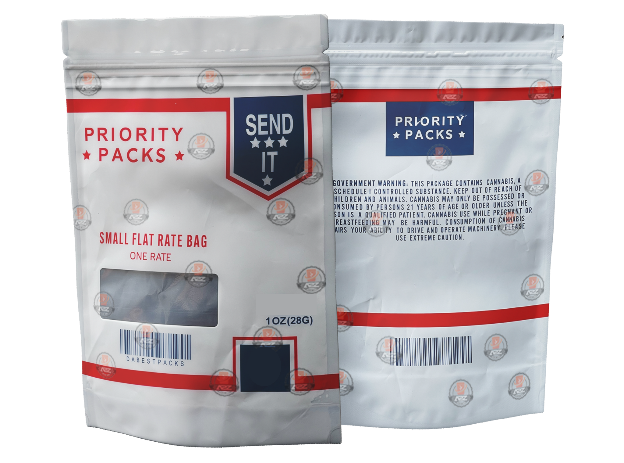 USPS Priority Mylar Bag 1 OZ 28G (50 Count) With Window