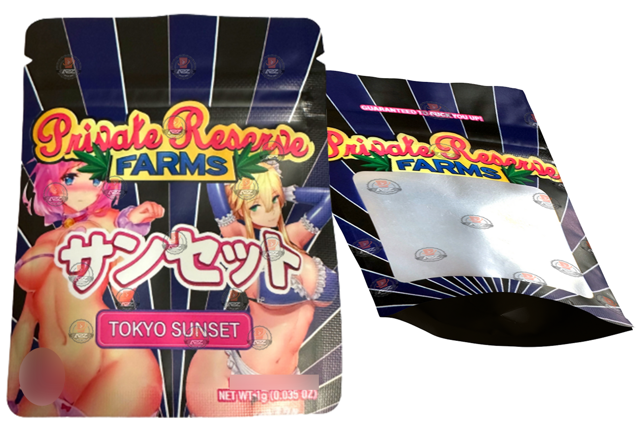 Private Reserve Tokyo Sunset 1 Gram Mylar bags with window - Packaging Only