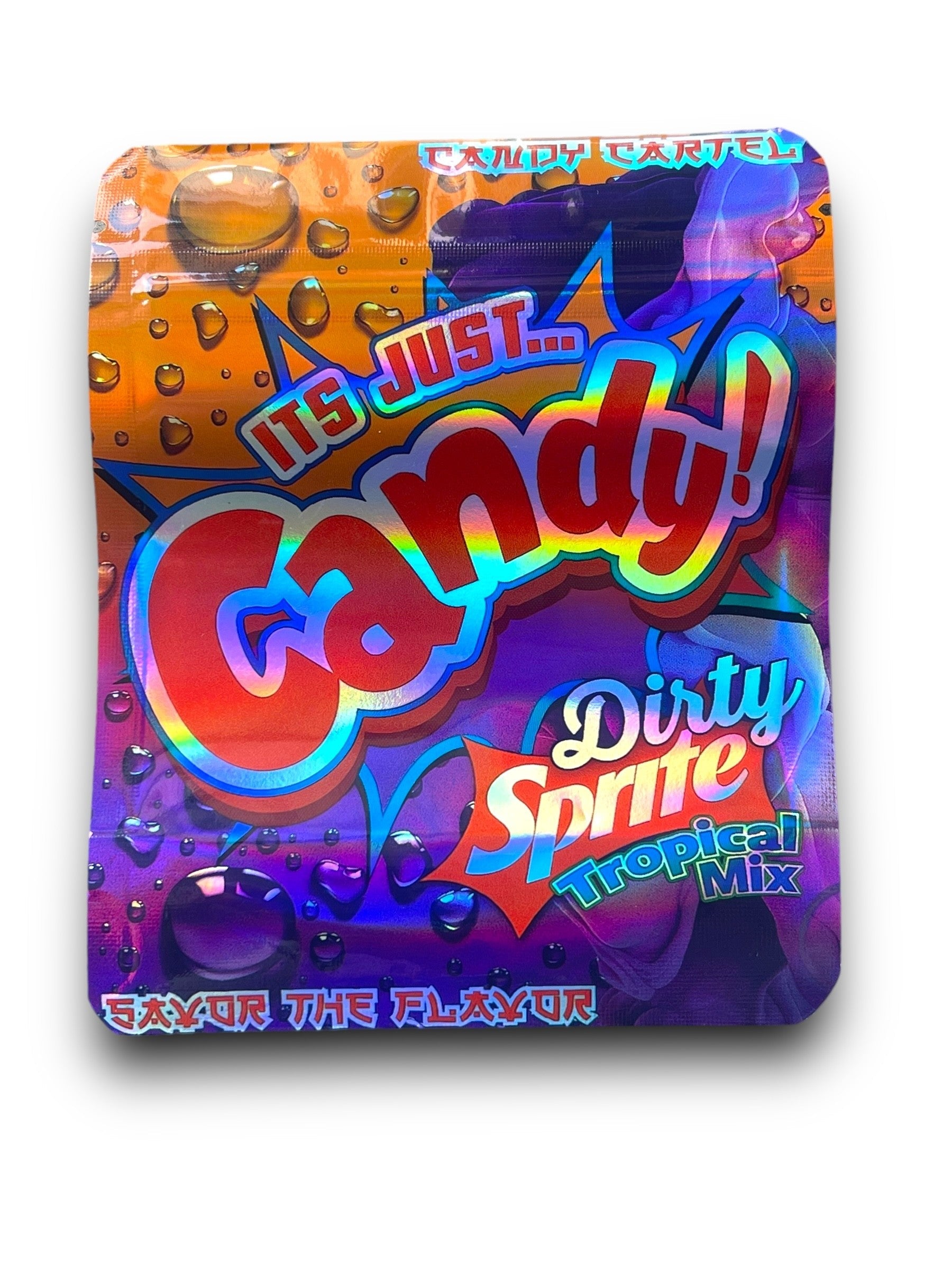 Its Just Candy Dirty Sprite Tropical Mix Mylar Bags 3.5g Holographic Candy Cartel