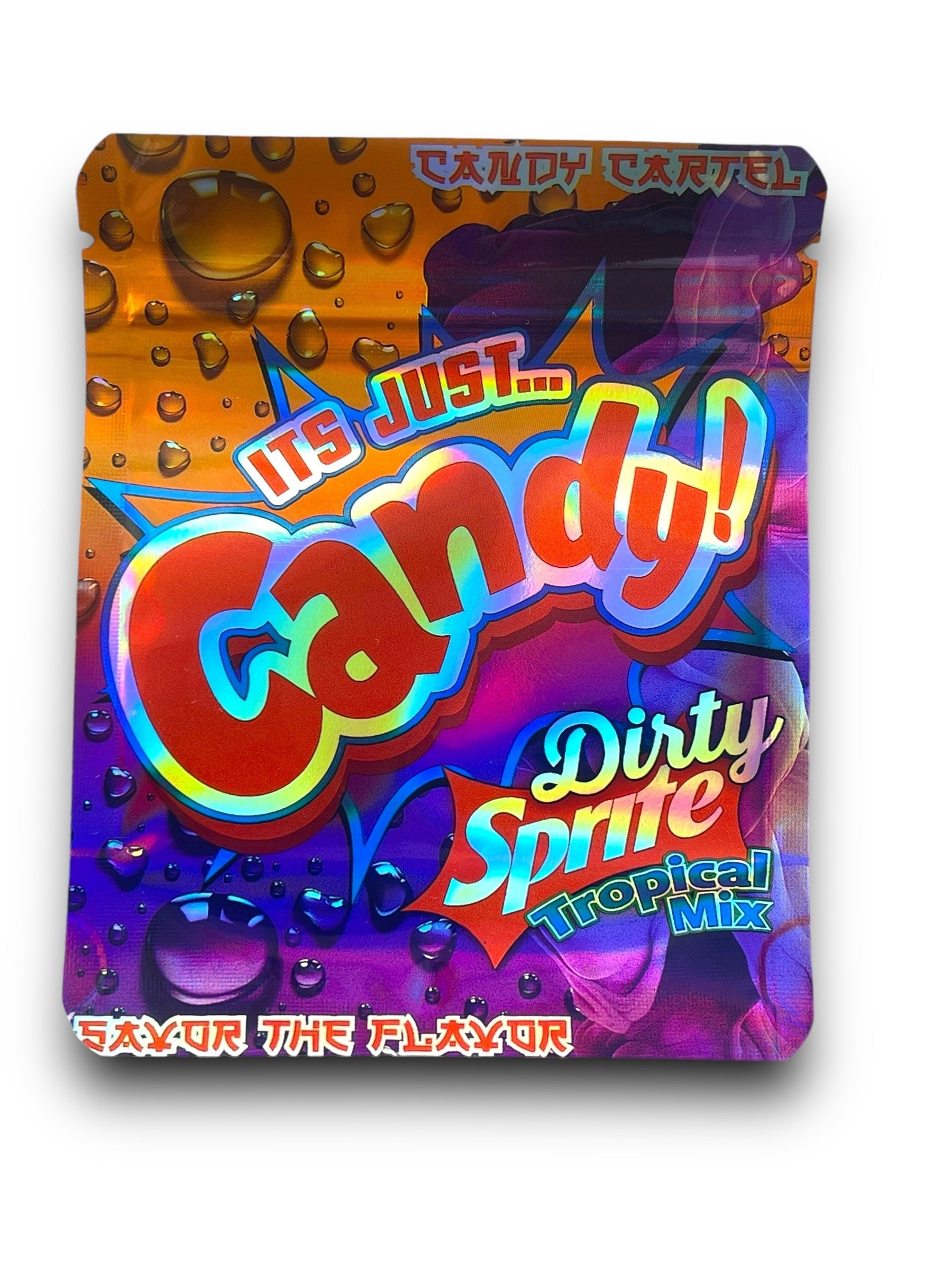 Its Just Candy Dirty Sprite Tropical Mix Mylar Bags 3.5g Holographic Candy Cartel