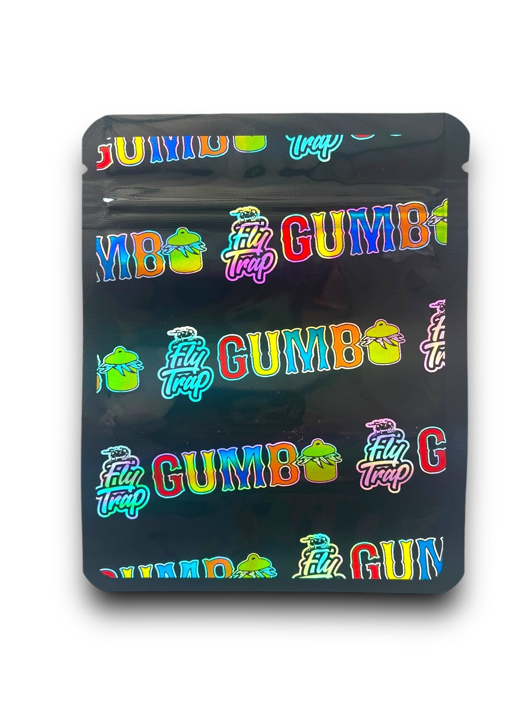 Gumbo Feet UP 420 3.5g Mylar Bag Holographic Fly Trap