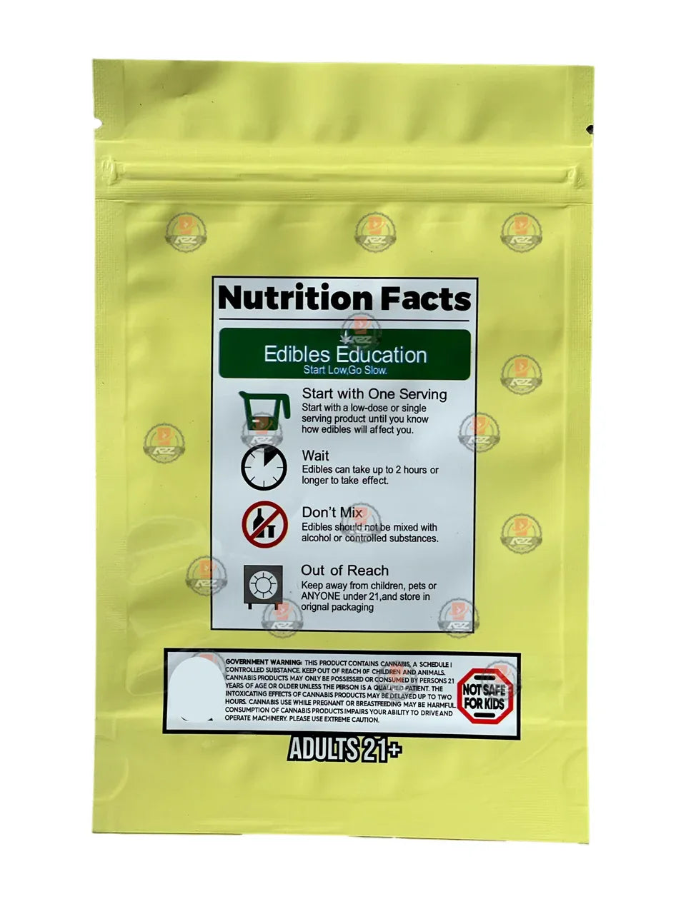 Banana Creme 600mg Mylar bags Empty Packaging Only - Black Unicorn Hub