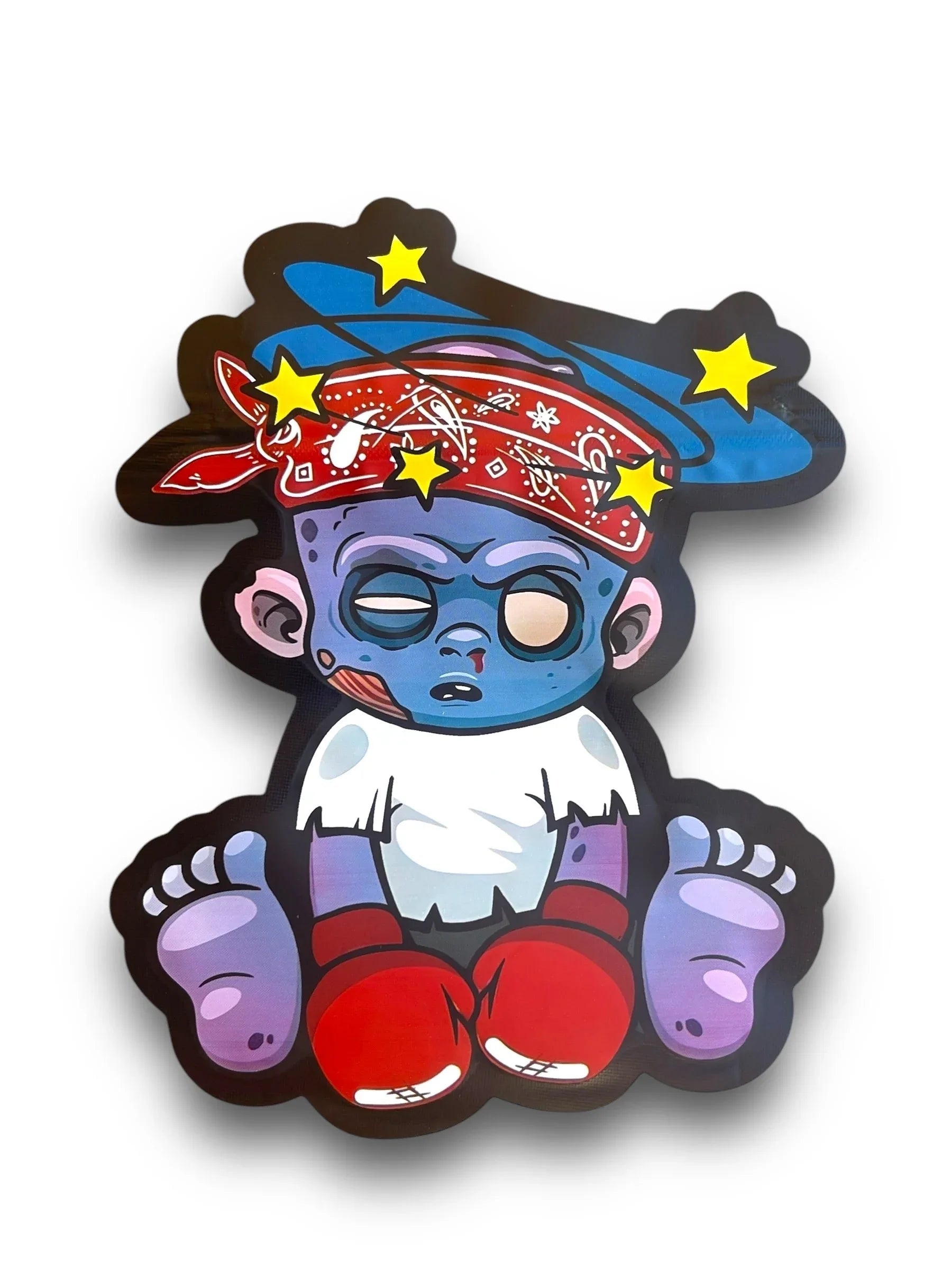 Baby Knock out Boxing Mylar Bags 3.5g Holographic Shape bag - Black Unicorn Hub