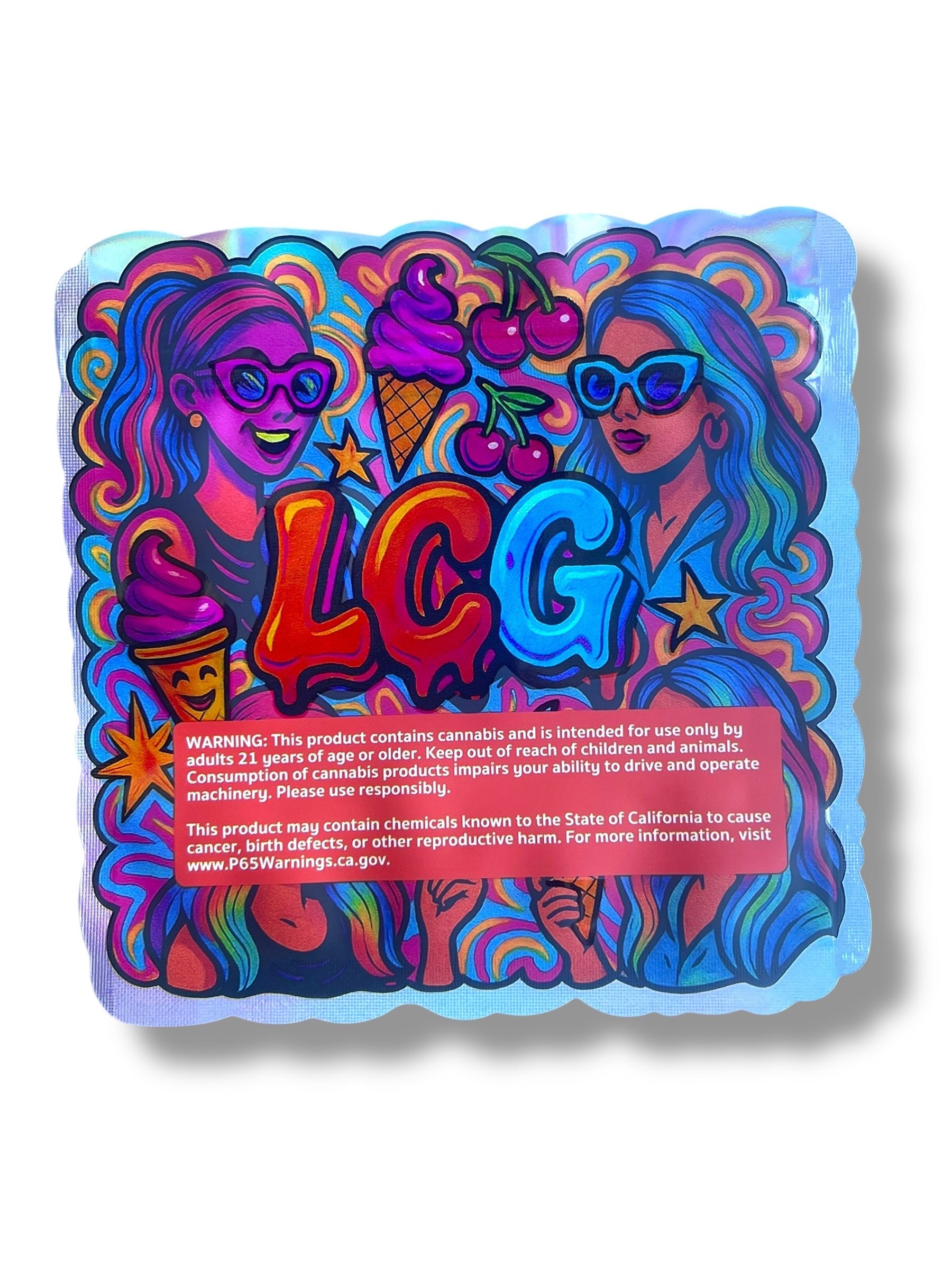 LCG Lemon Cherry Gelato Mylar Bag 3.5g shape bag