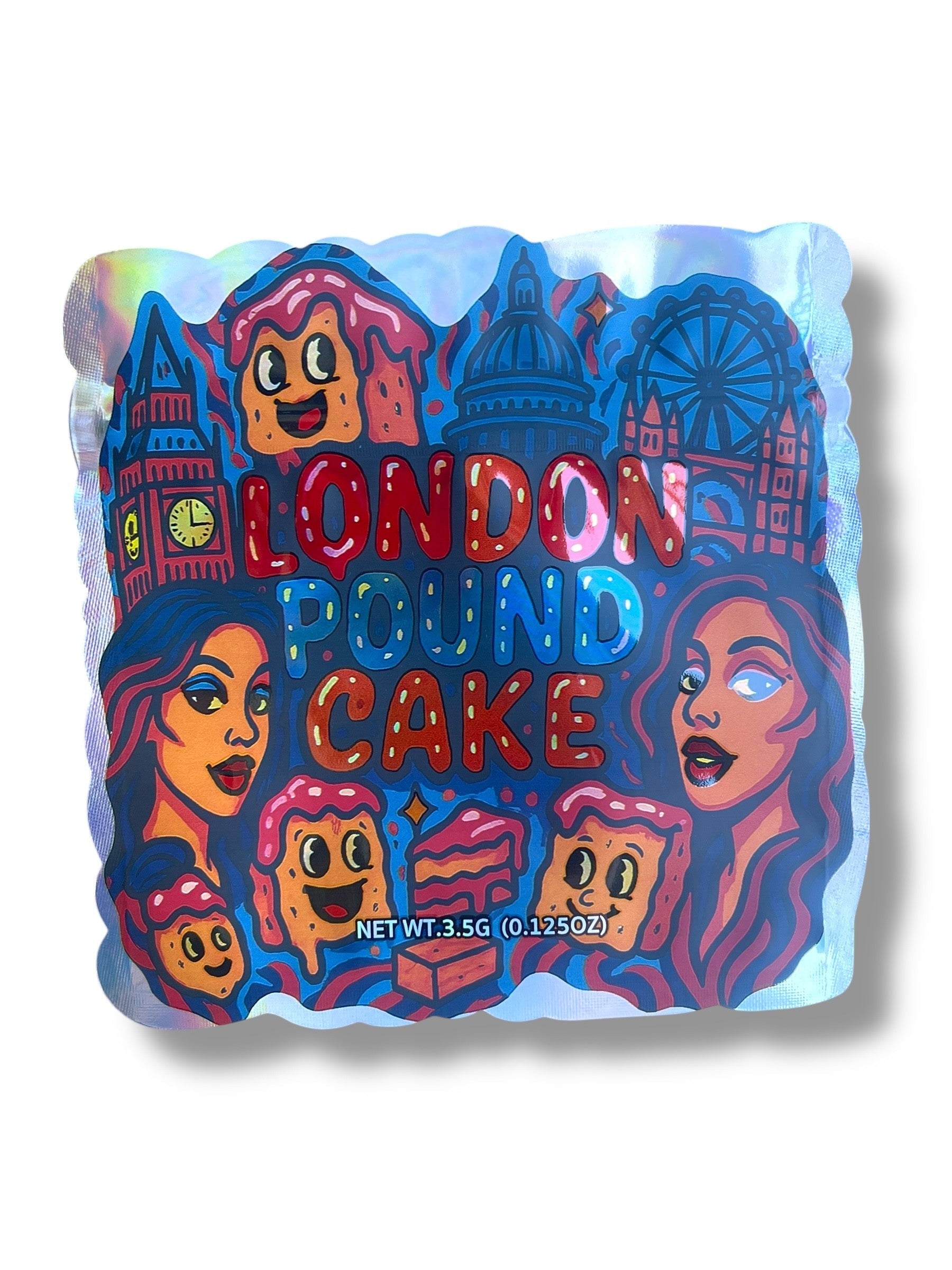 London Pound Cake Mylar Bag 3.5g shape bag