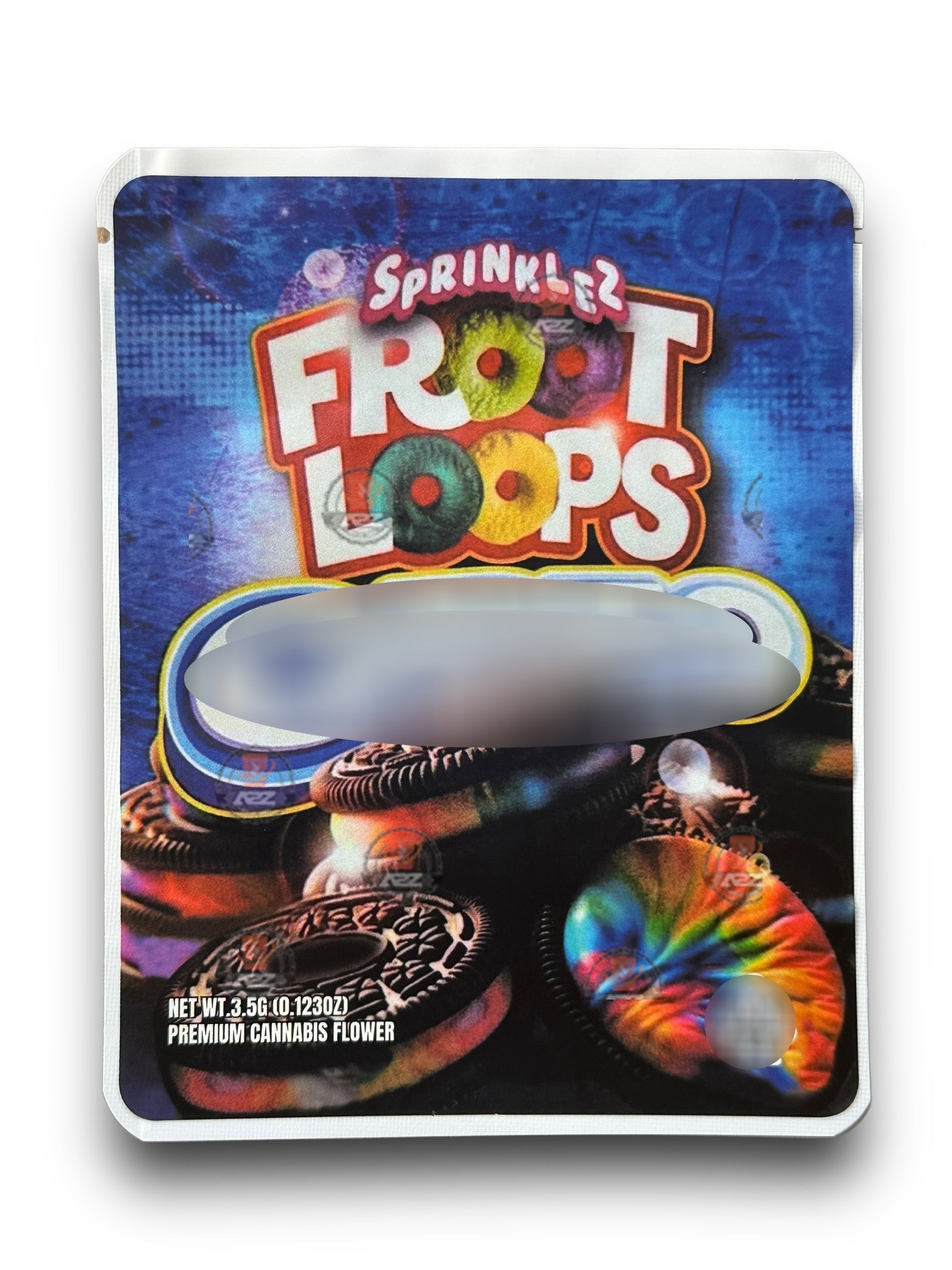 Sprinklez Froot Loops 3.5G Mylar Bags -With stickers and label