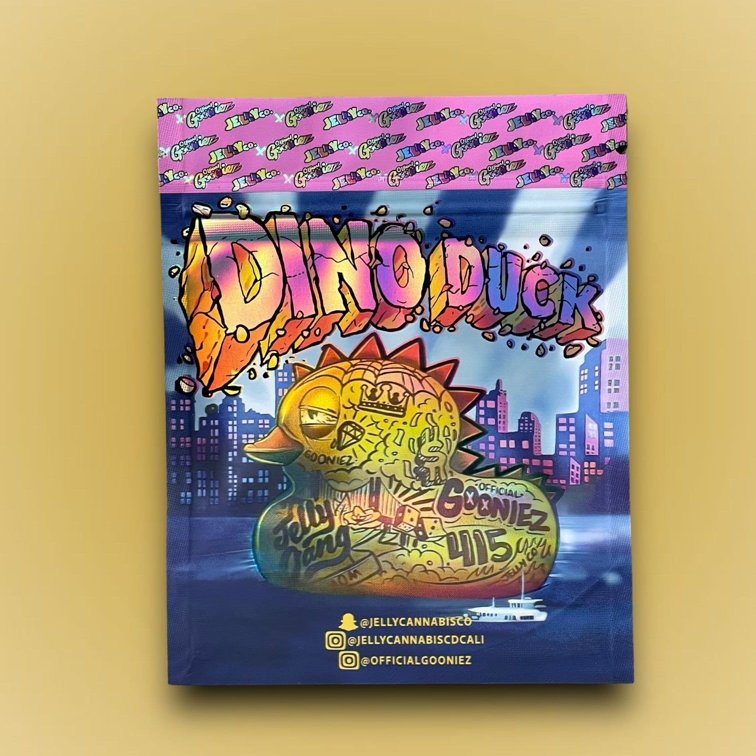 Dino Duck 3.5G Mylar Bags Jellyco Holographic