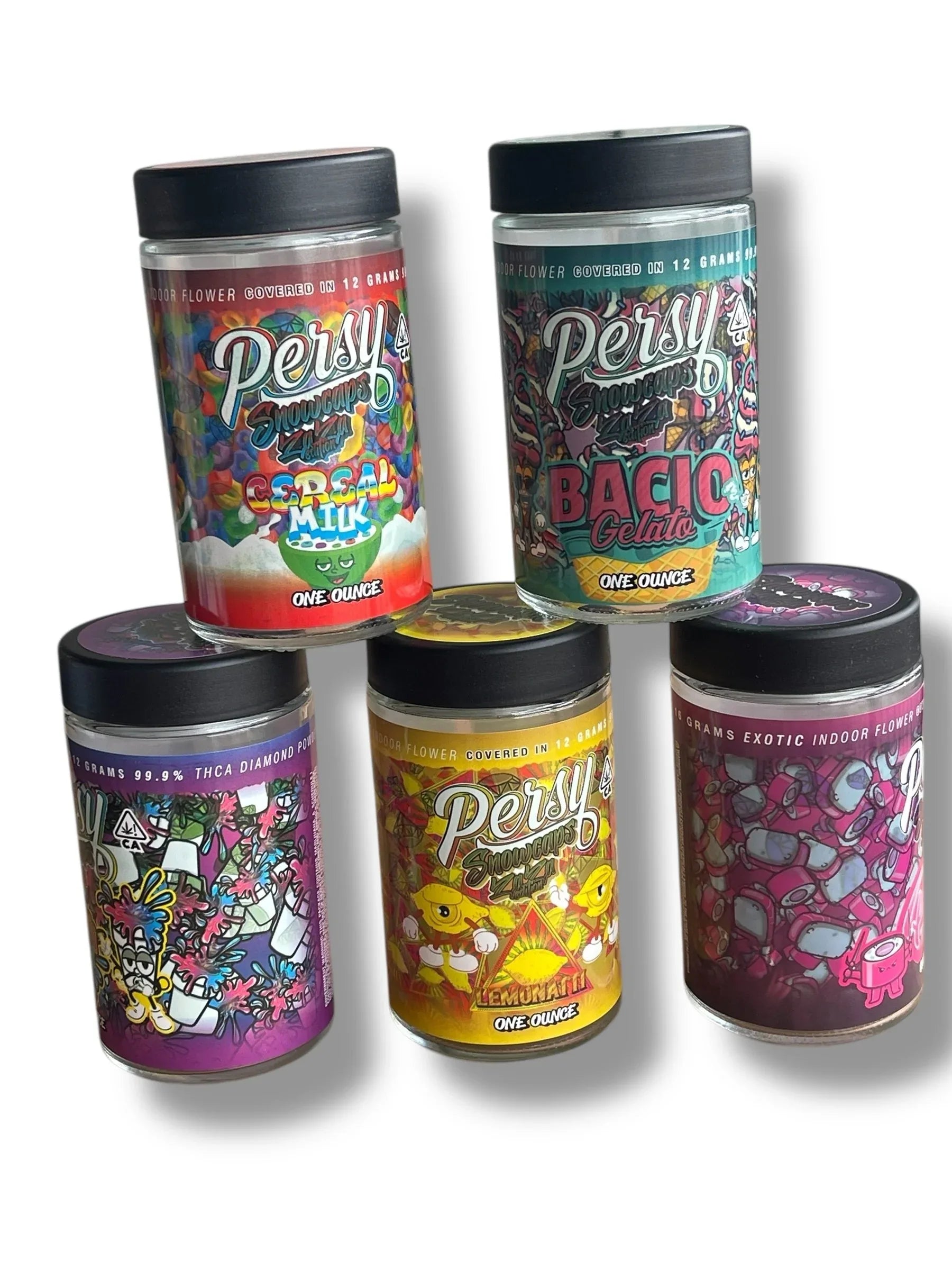 Persy Snowballs Zaza Edition 16-1oz Glass Jars - Varity Pack 16 Flavor