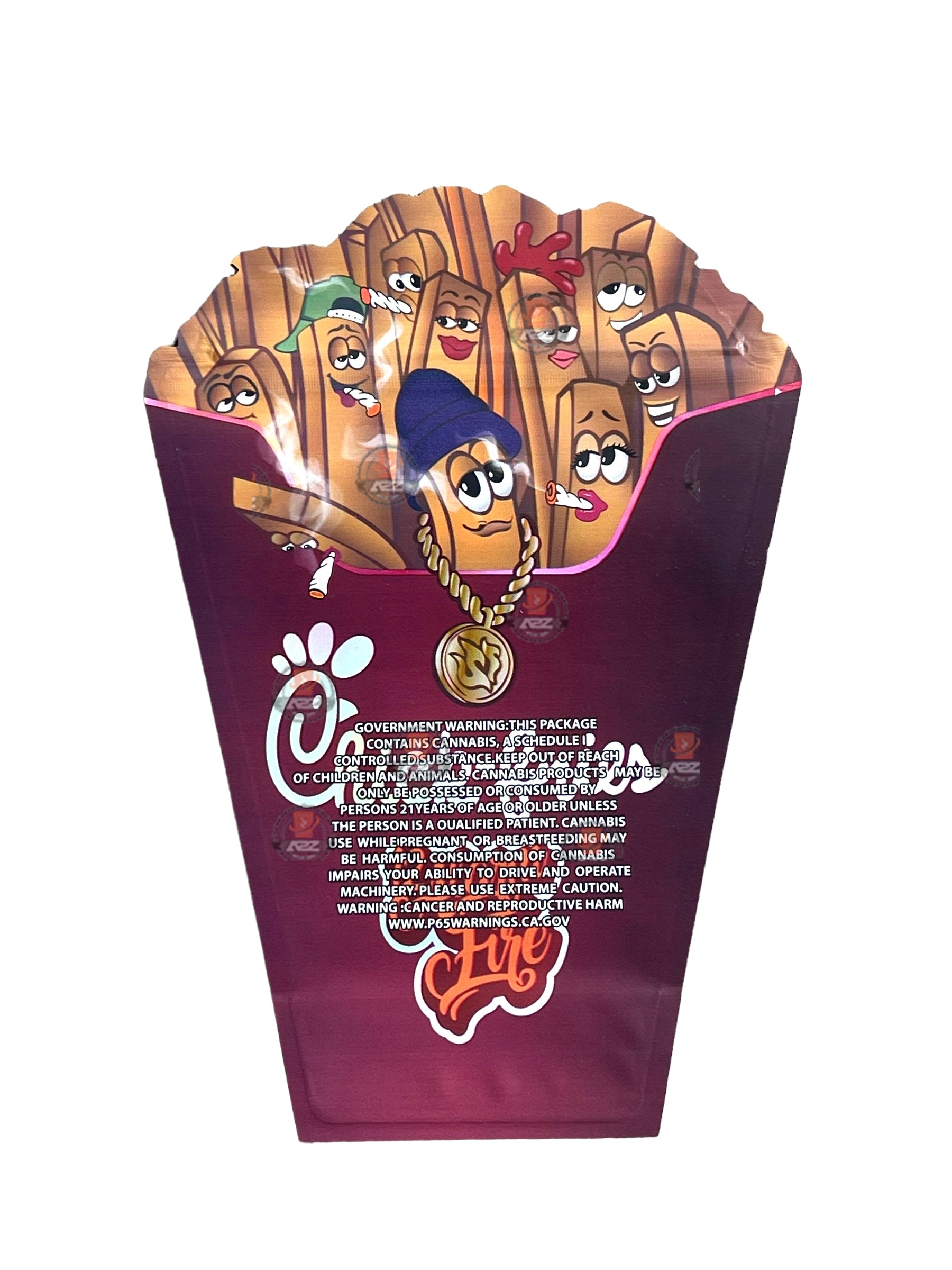 Chick Fries 12 Alarm Fire 3.5G Mylar Bags Holographic cut out