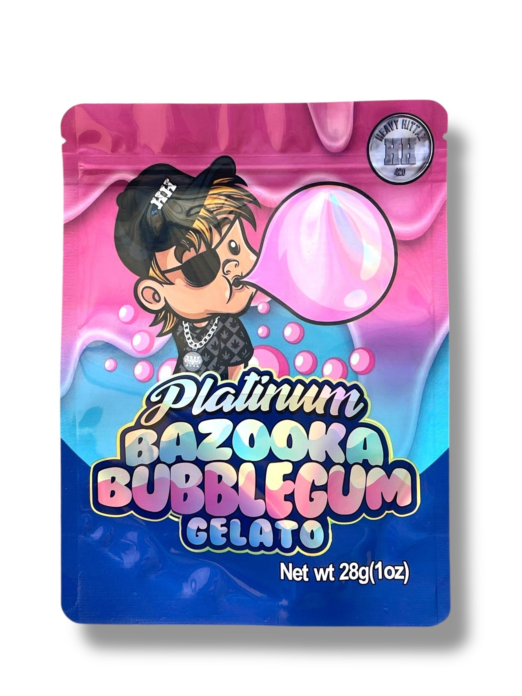 Platinum Bazooka Bubblegum Gelato 1OZ 28G Mylar Bag (50 Count)