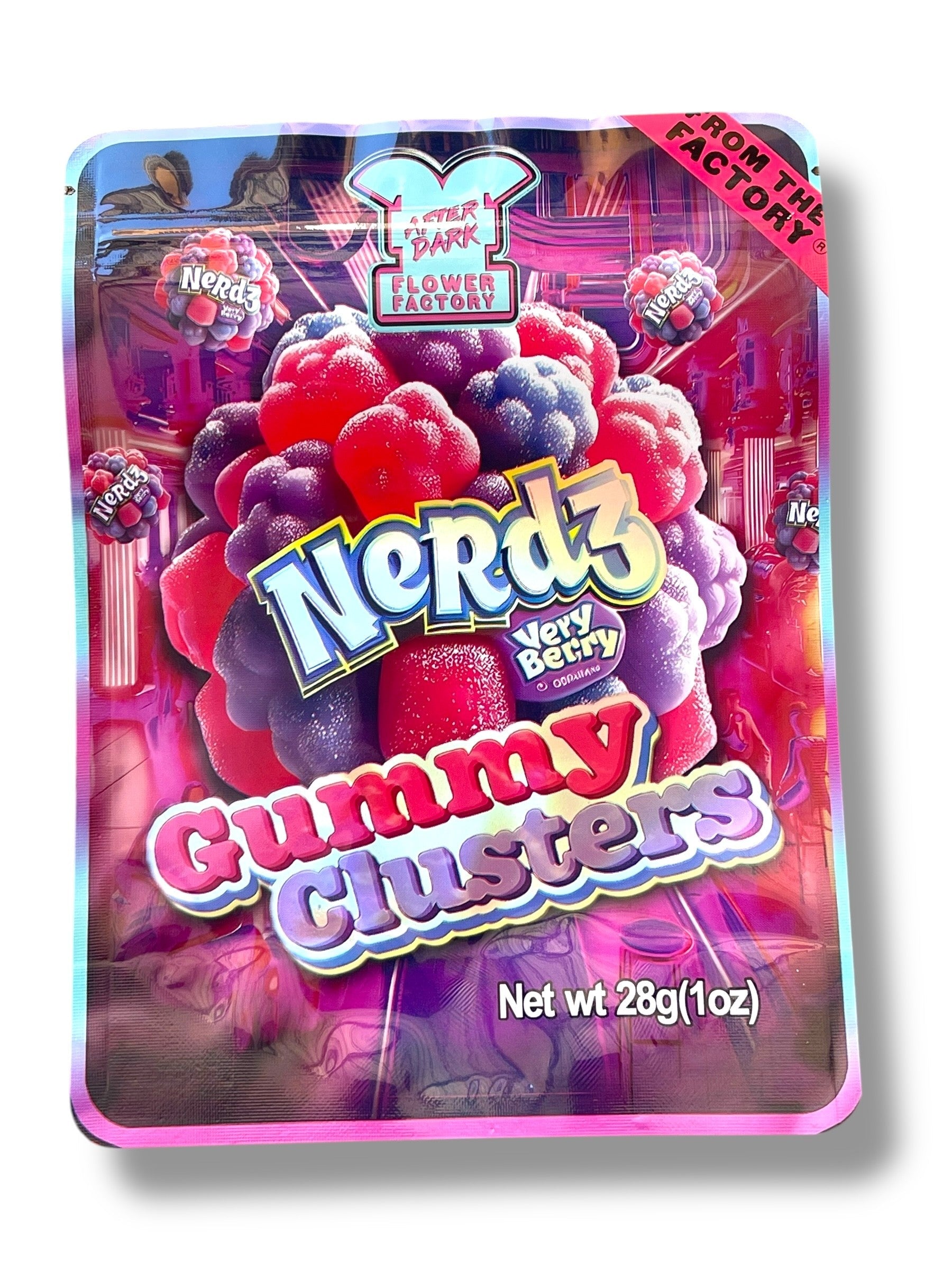 Nerdz Very Berry Gummy Clusters 1OZ 28G Mylar Bag (50 Count)