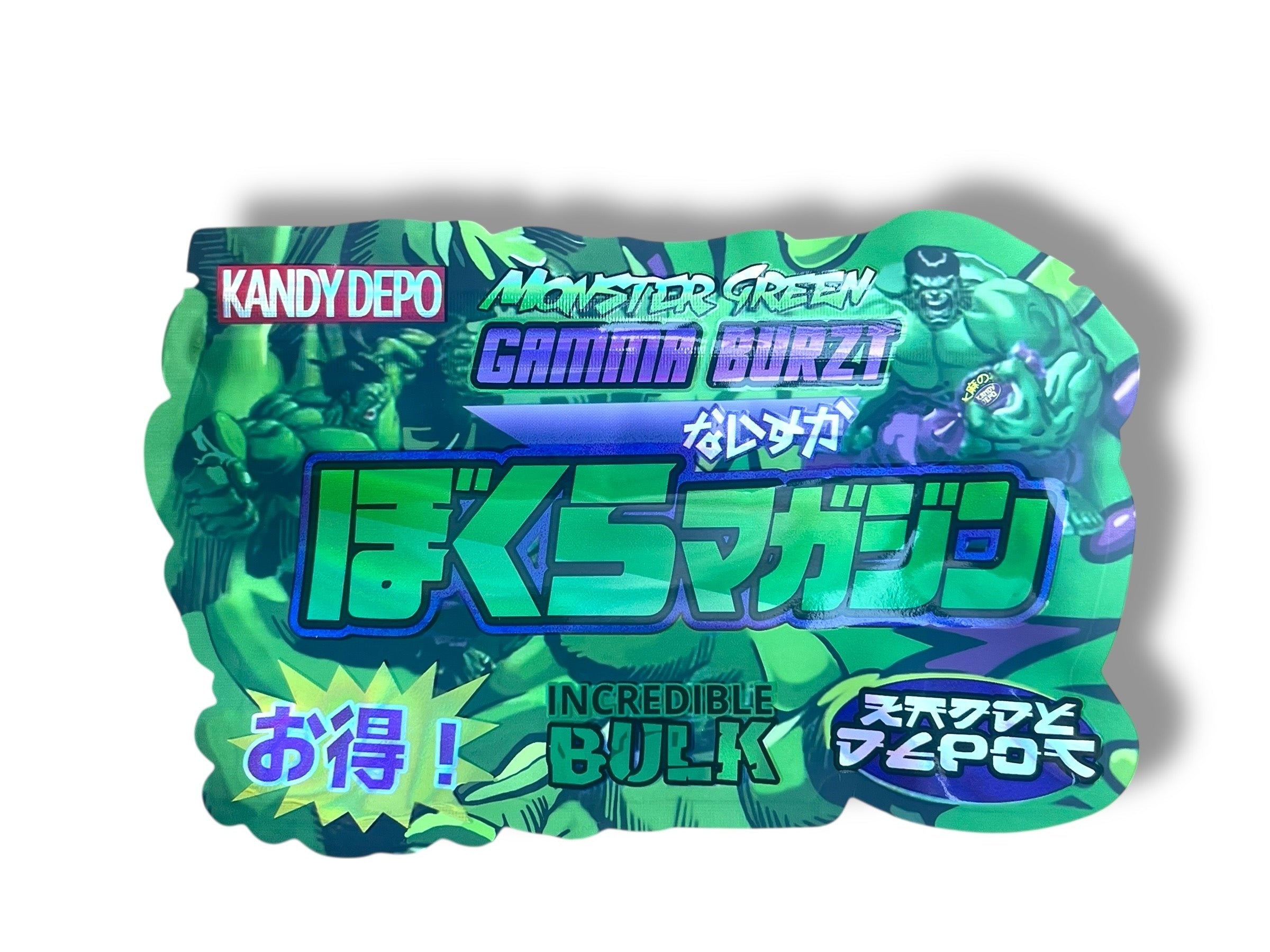 Kandy Depo Monster Green Incredible Bulk 3.5g Mylar Bag- Packaging Only