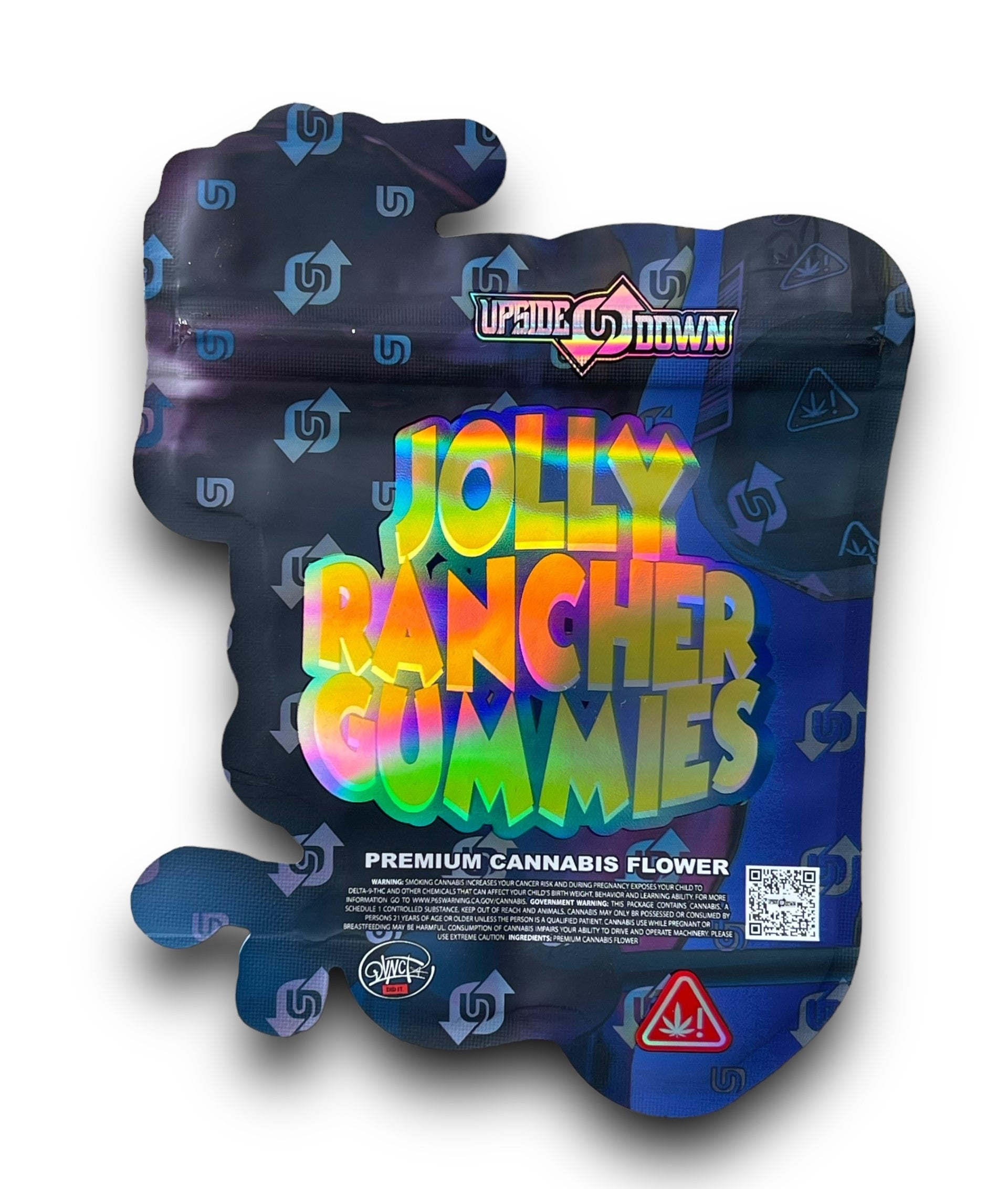 Jolly Rancher Gummies Mylar Bag Holographic Upside Down