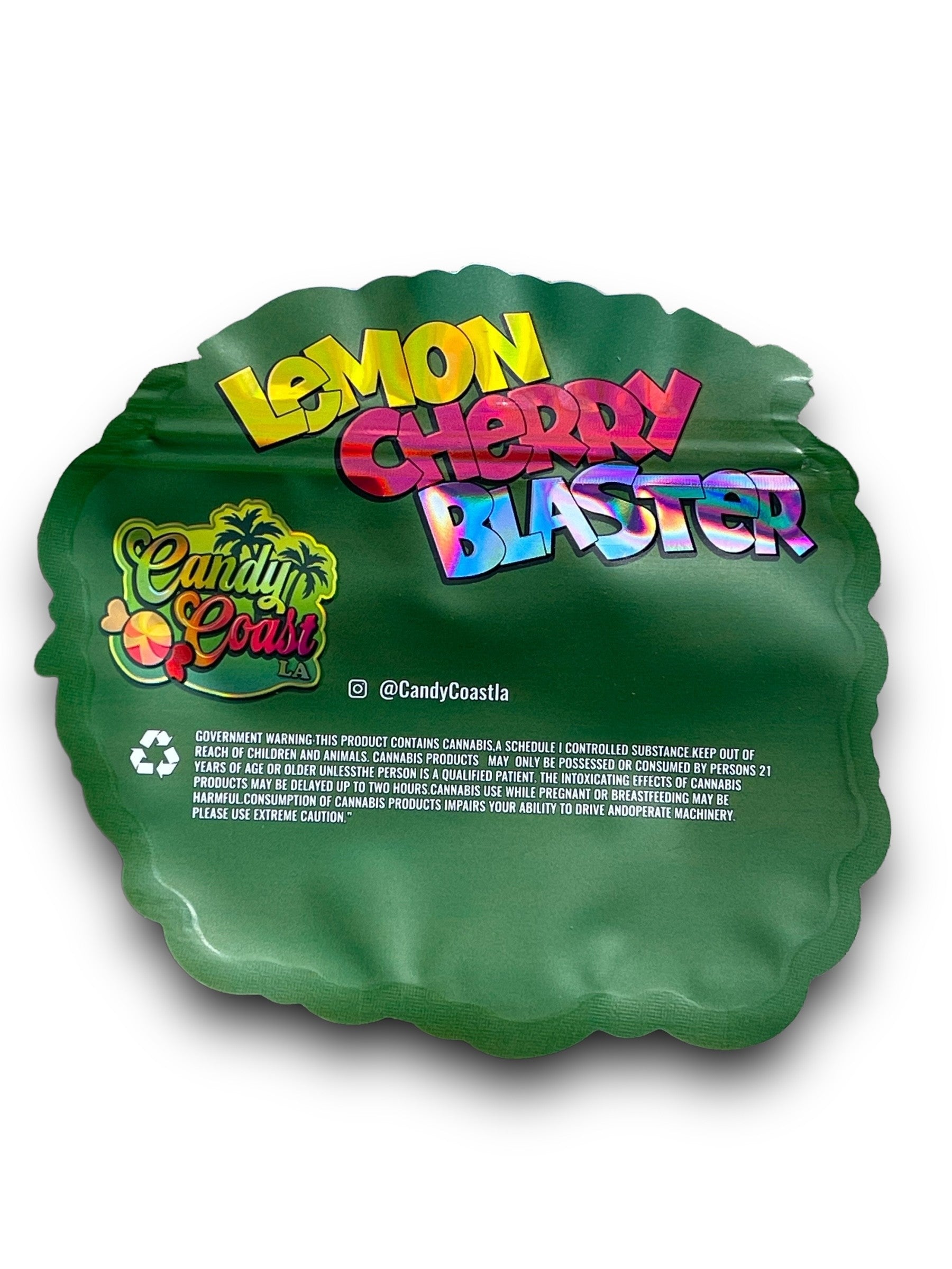 Lemon Cherry Blaster 3.5G Mylar Bags Candy Coast LA-Holographic cut out