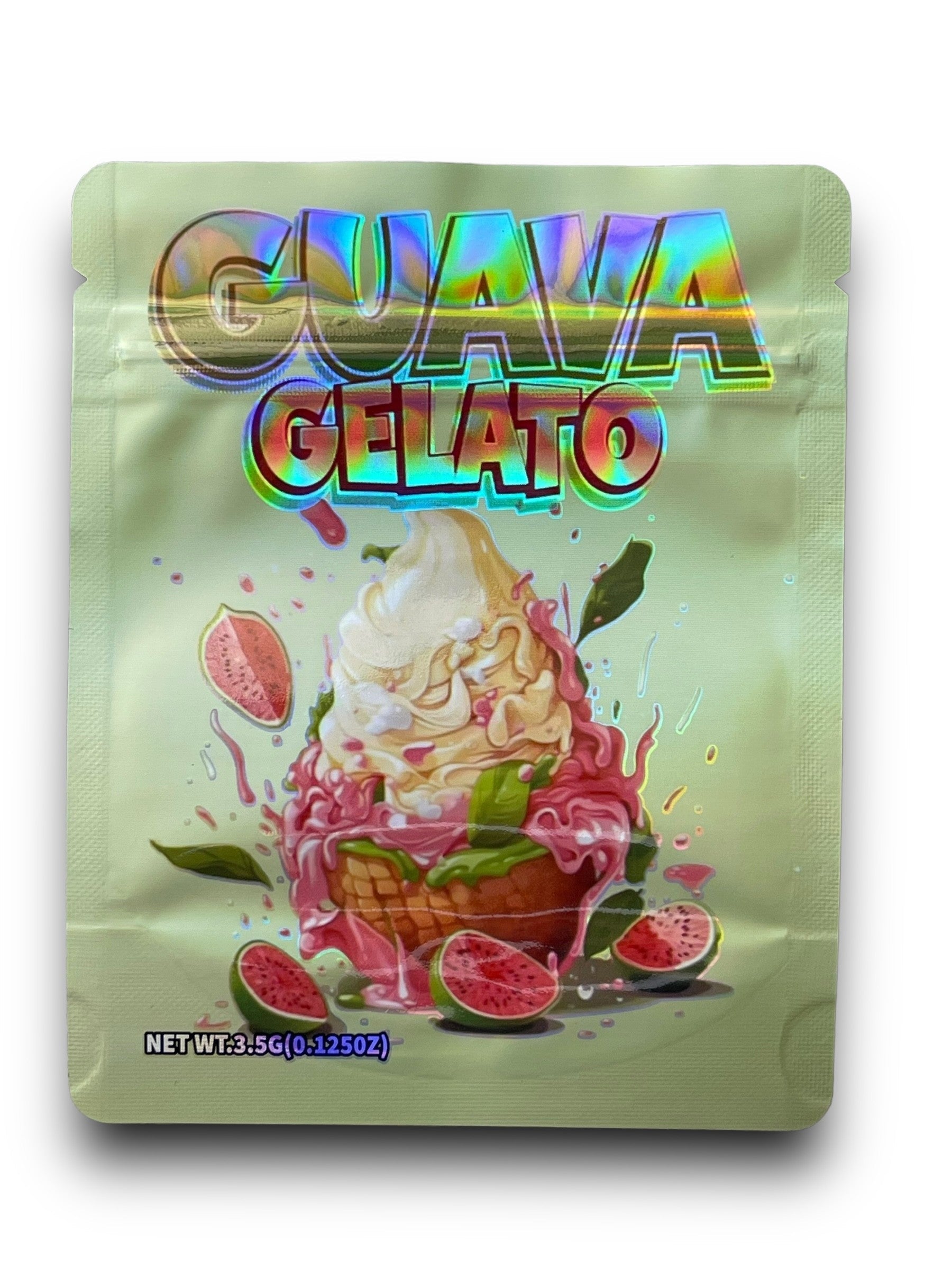 Guava Gelato 3.5G Mylar Bags Holographic