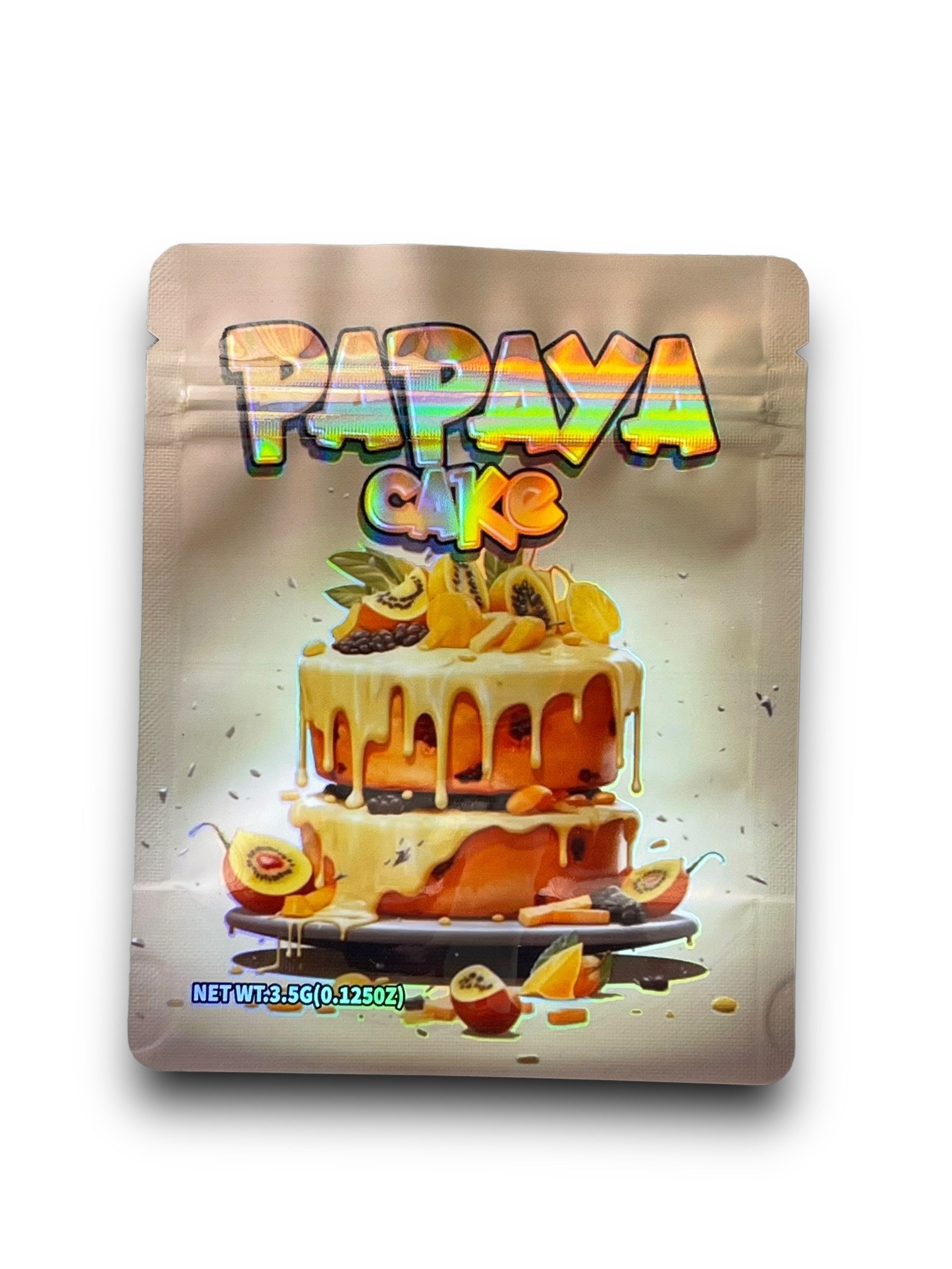 Papaya Cake 3.5G Mylar Bags Holographic