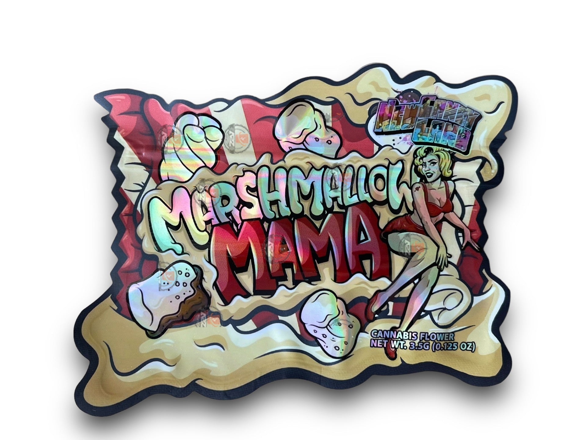 Marshmallow Mama 3.5G Mylar Bags Holographic