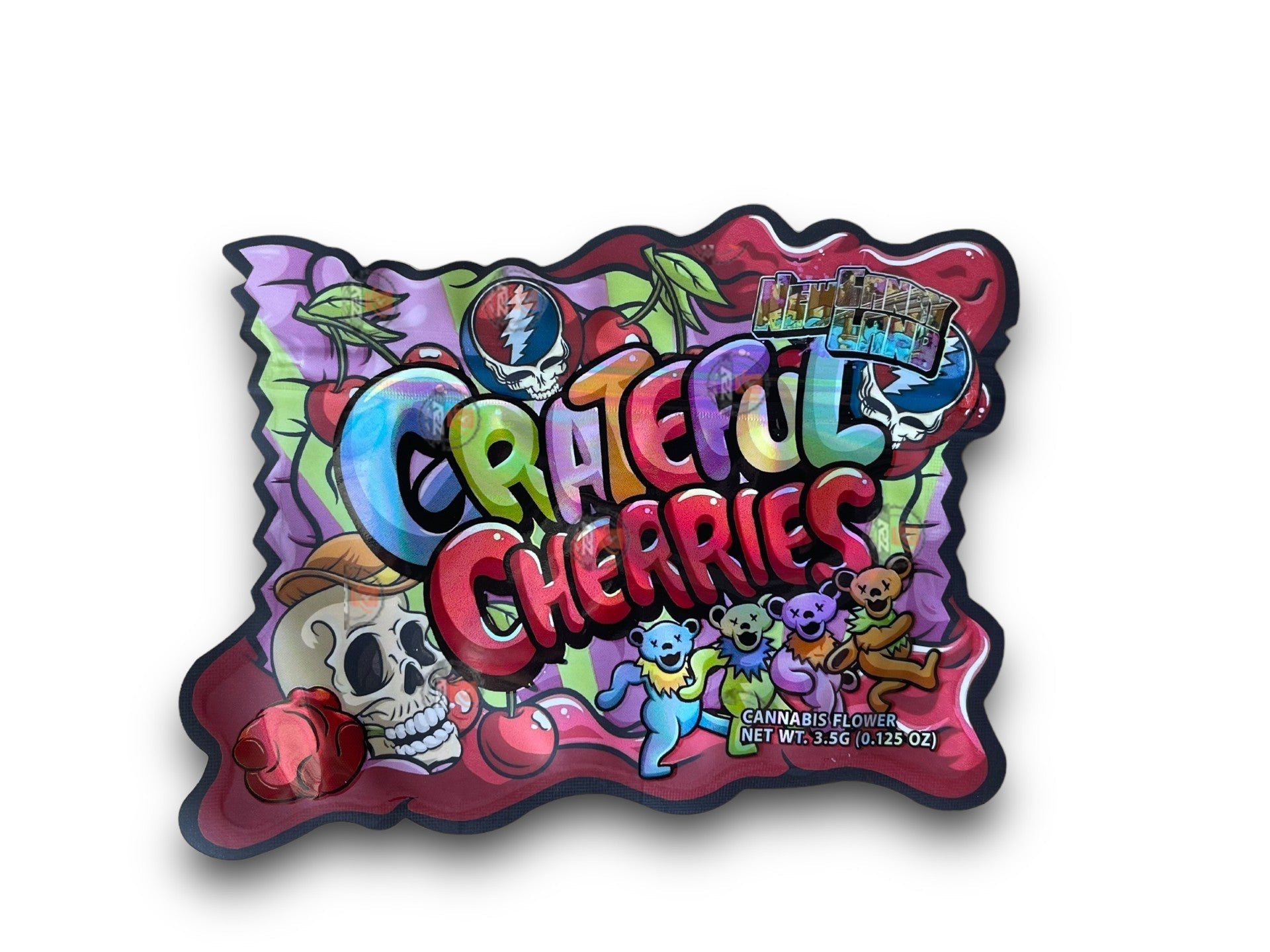 Grateful Cherries 3.5G Mylar Bags Holographic