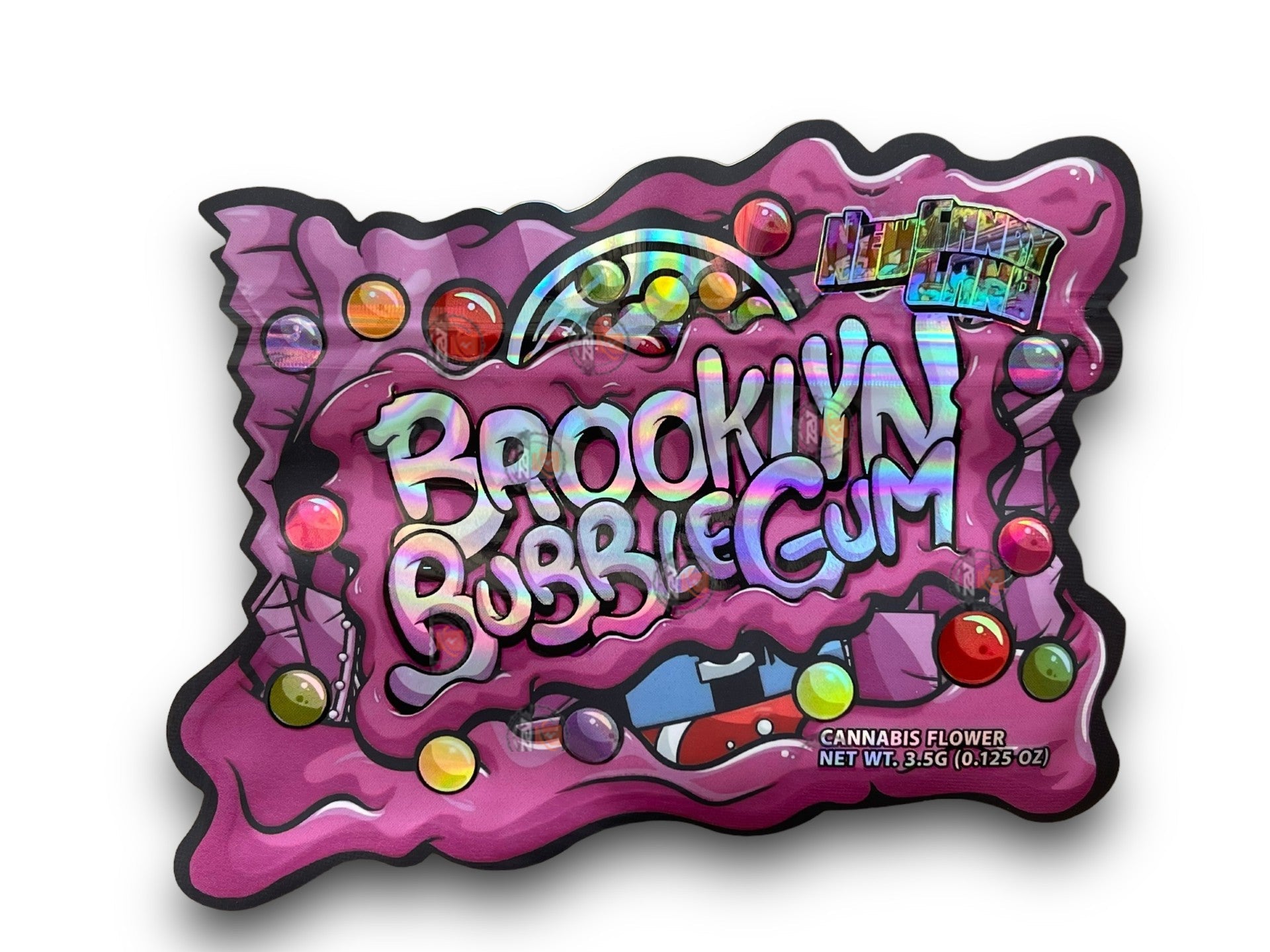 Brooklyn Bubblegum 3.5G Mylar Bags Holographic