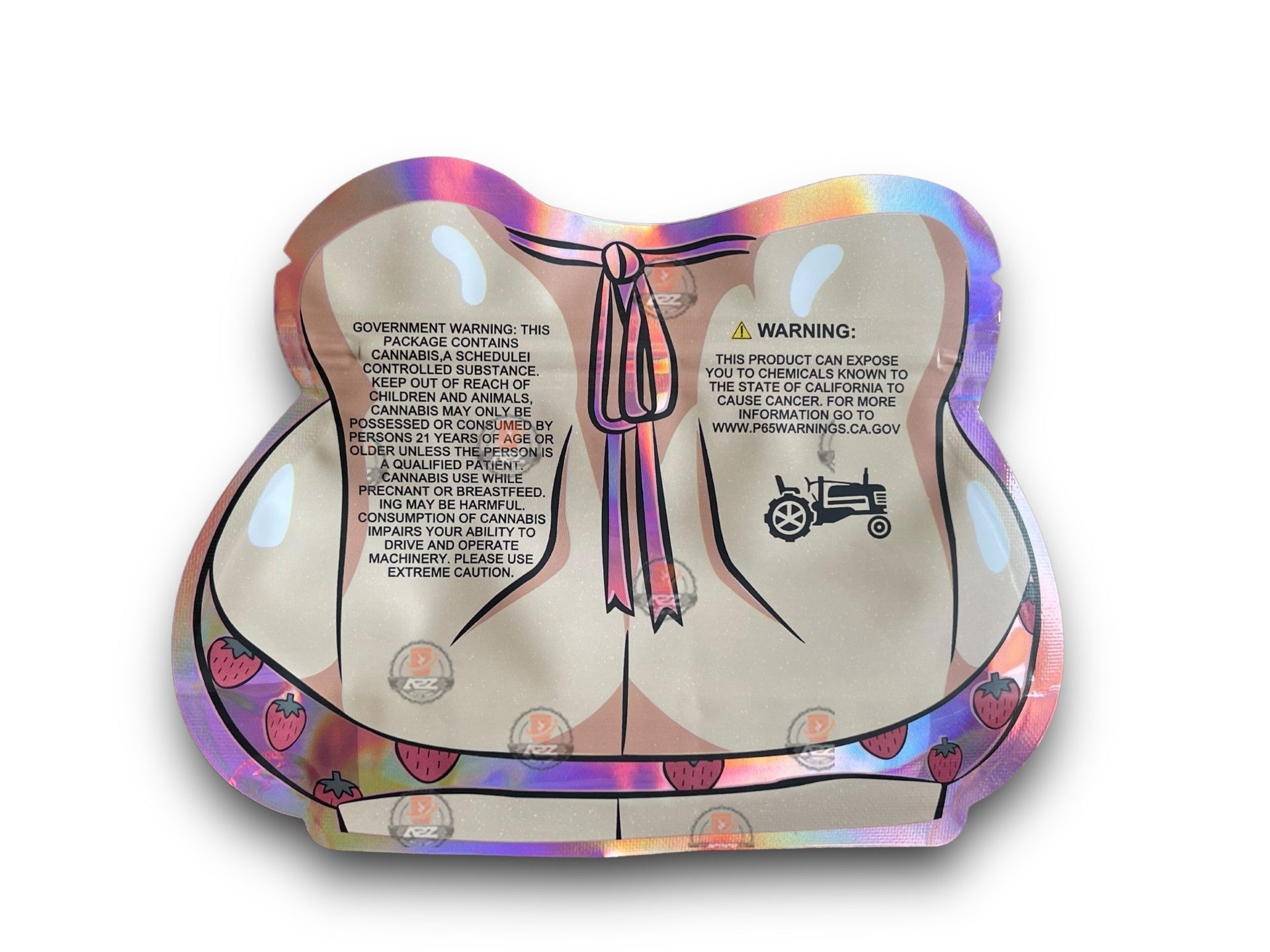 Strawberry Milkshake 3.5G Mylar Bags Holographic cut out