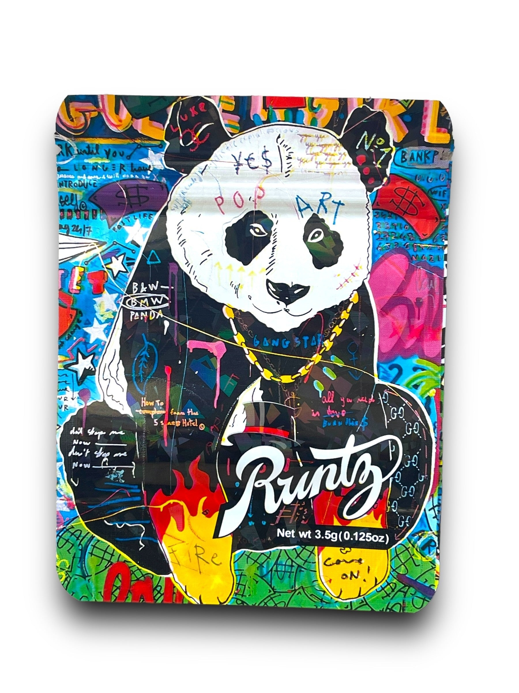 Runtz Pop Art Panda 3.5G Mylar Bags Holographic