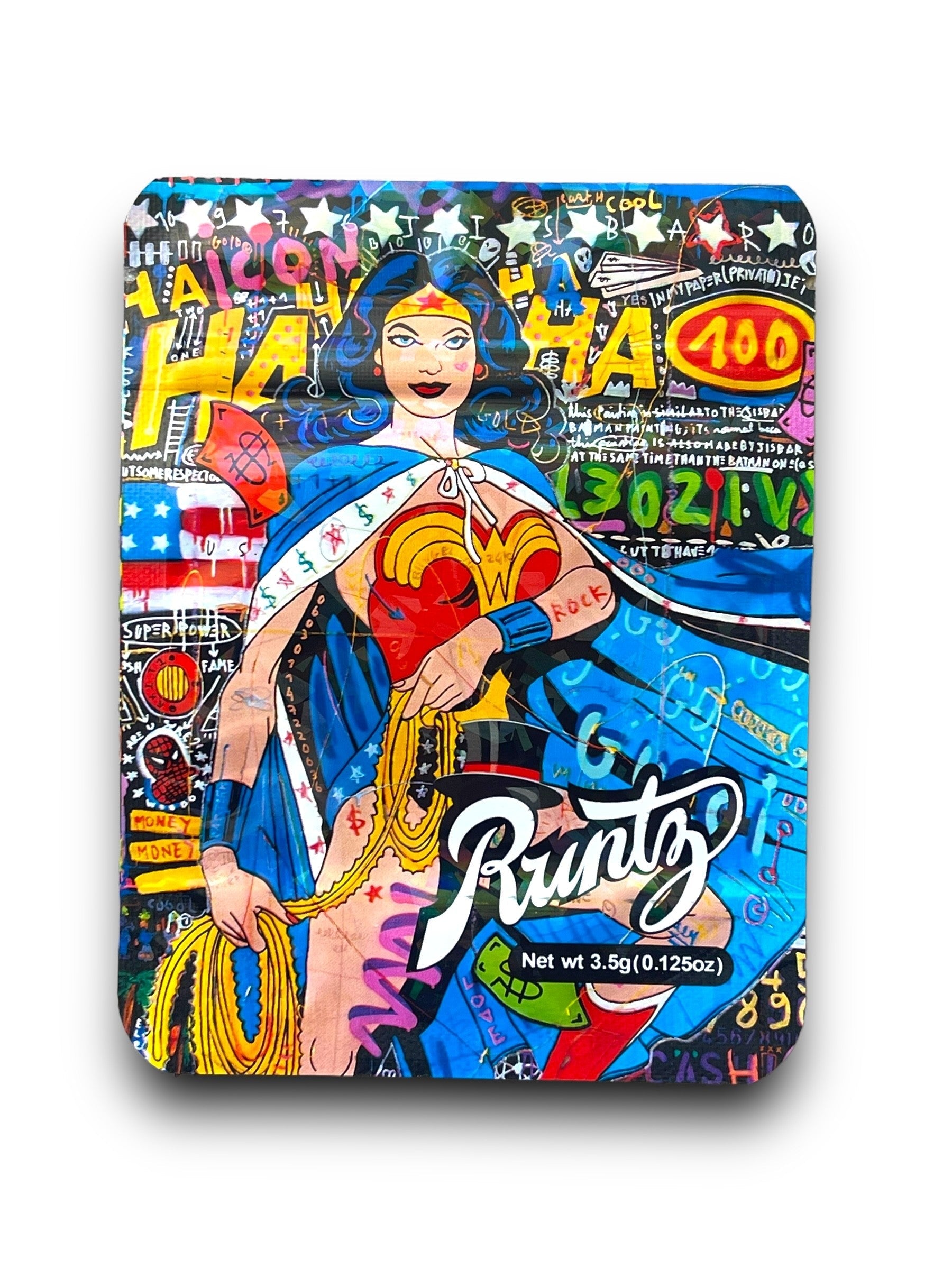 Runtz Wonder Woman 3.5G Mylar Bags Holographic Gucci