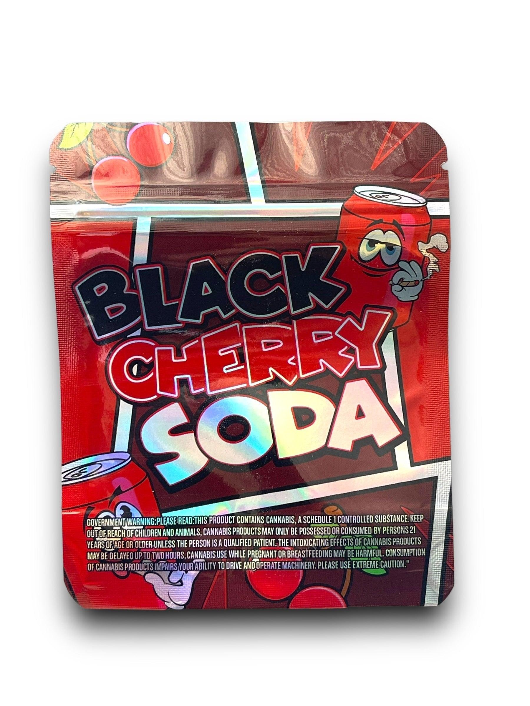 Black Cherry Soda 3.5G Mylar Bags Holographic
