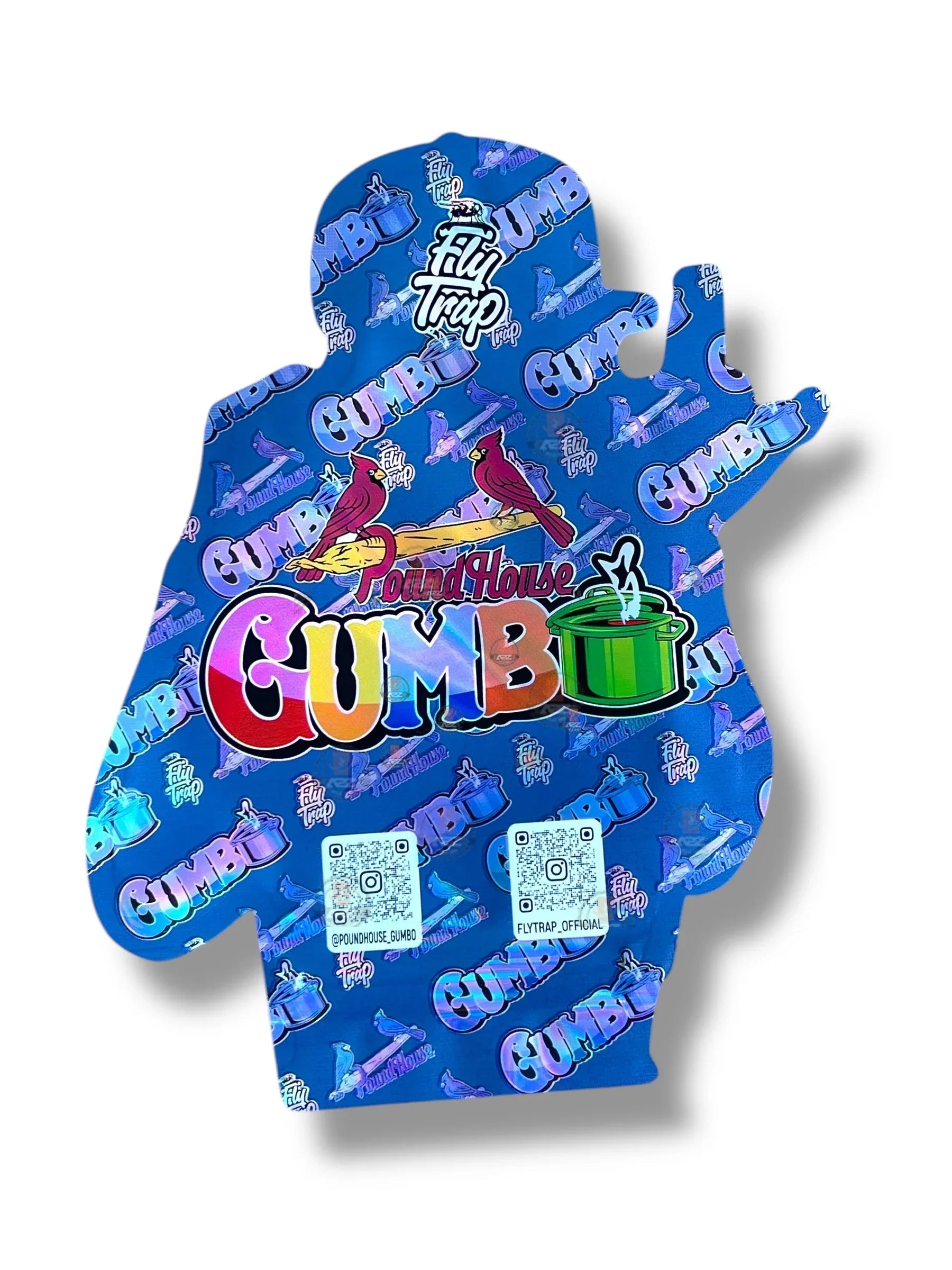 Gumbo Sexy Red Mylar Bag 3.5g shape bag Fly trap Pound House - Black Unicorn Hub