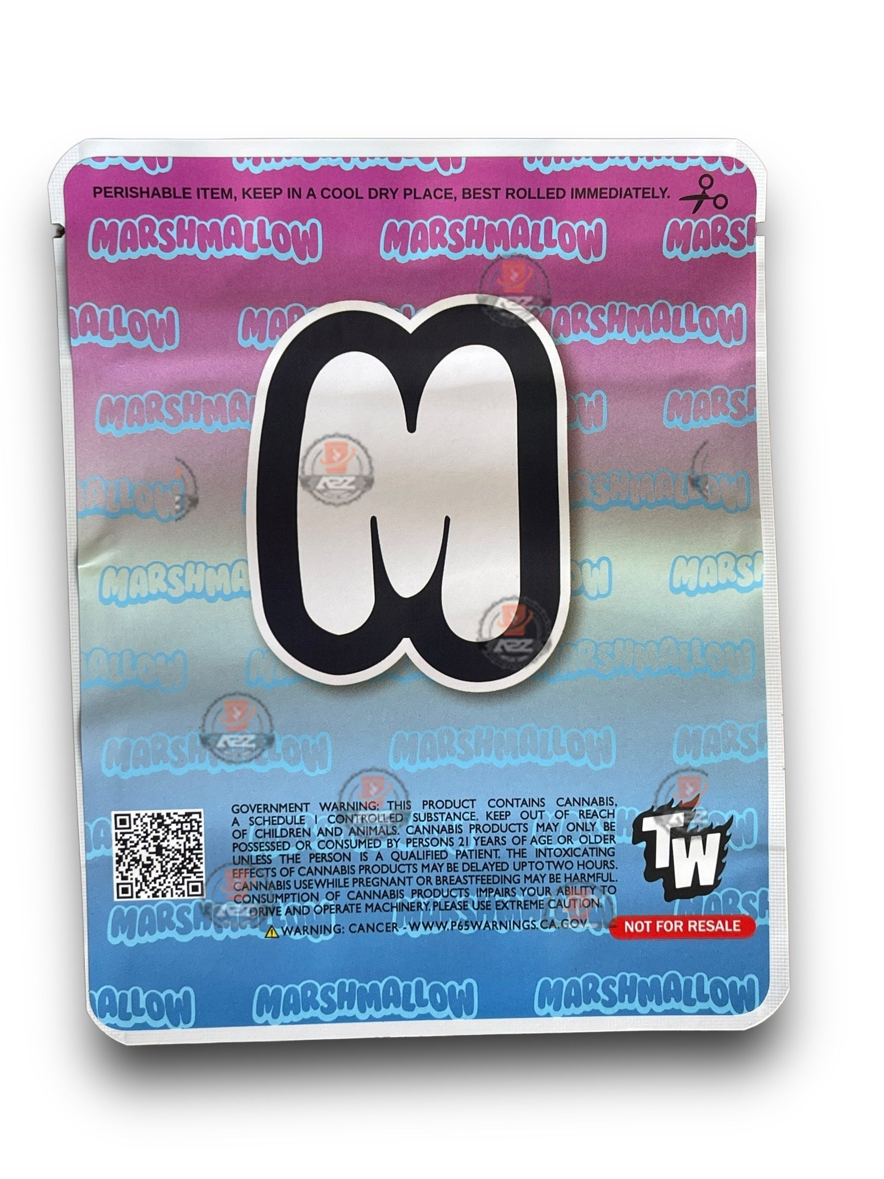 Sprinklez Bubblegum Marshmallow 3.5G Mylar Bags -With stickers and label