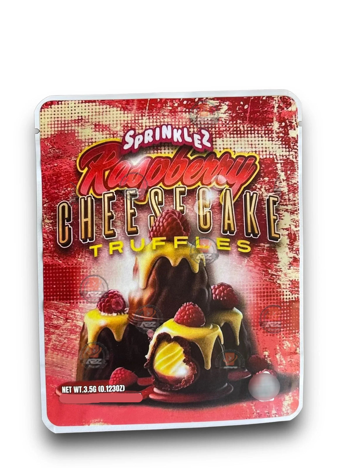 Raspberry Cheesecake Truffles 3.5G Mylar Bags -With stickers and label - Black Unicorn Hub