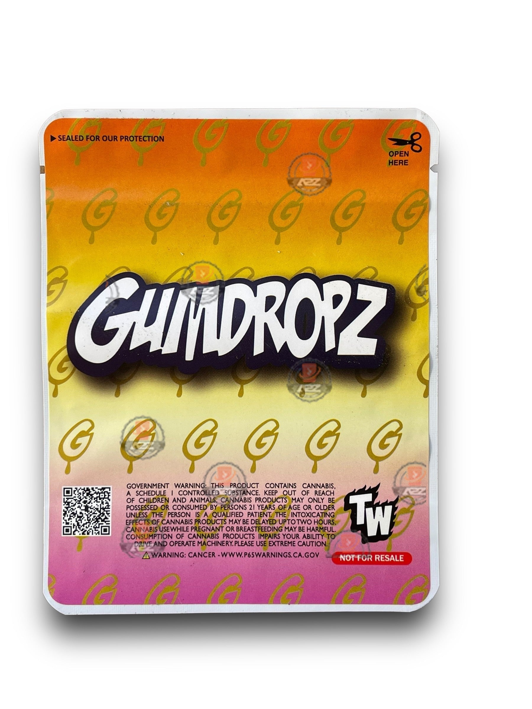 Sprinklez Gumdropz Gummy Bearz 3.5G Mylar Bags -With stickers and label Gummy Bears