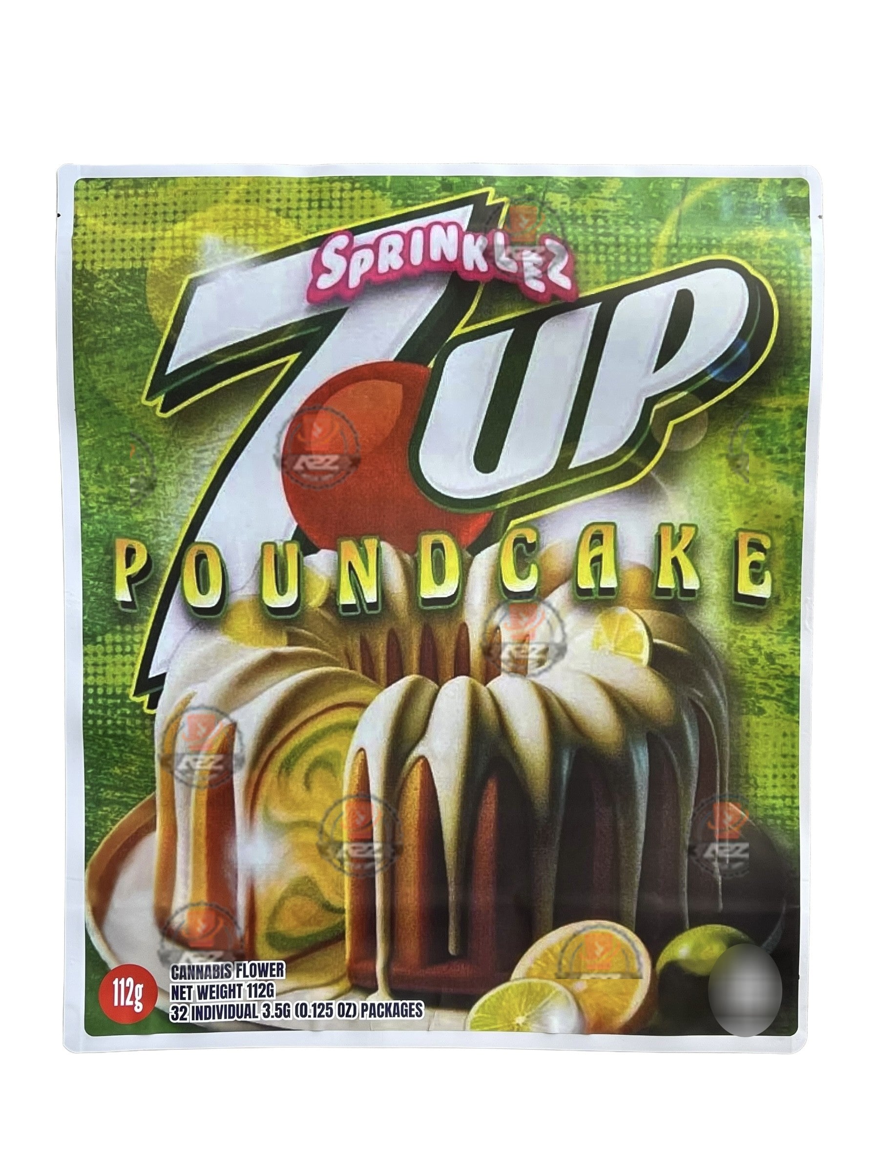 Sprinklez 7UP Pound Cake 1 Pound Mylar Bag Net Weight 112G Packaging Only