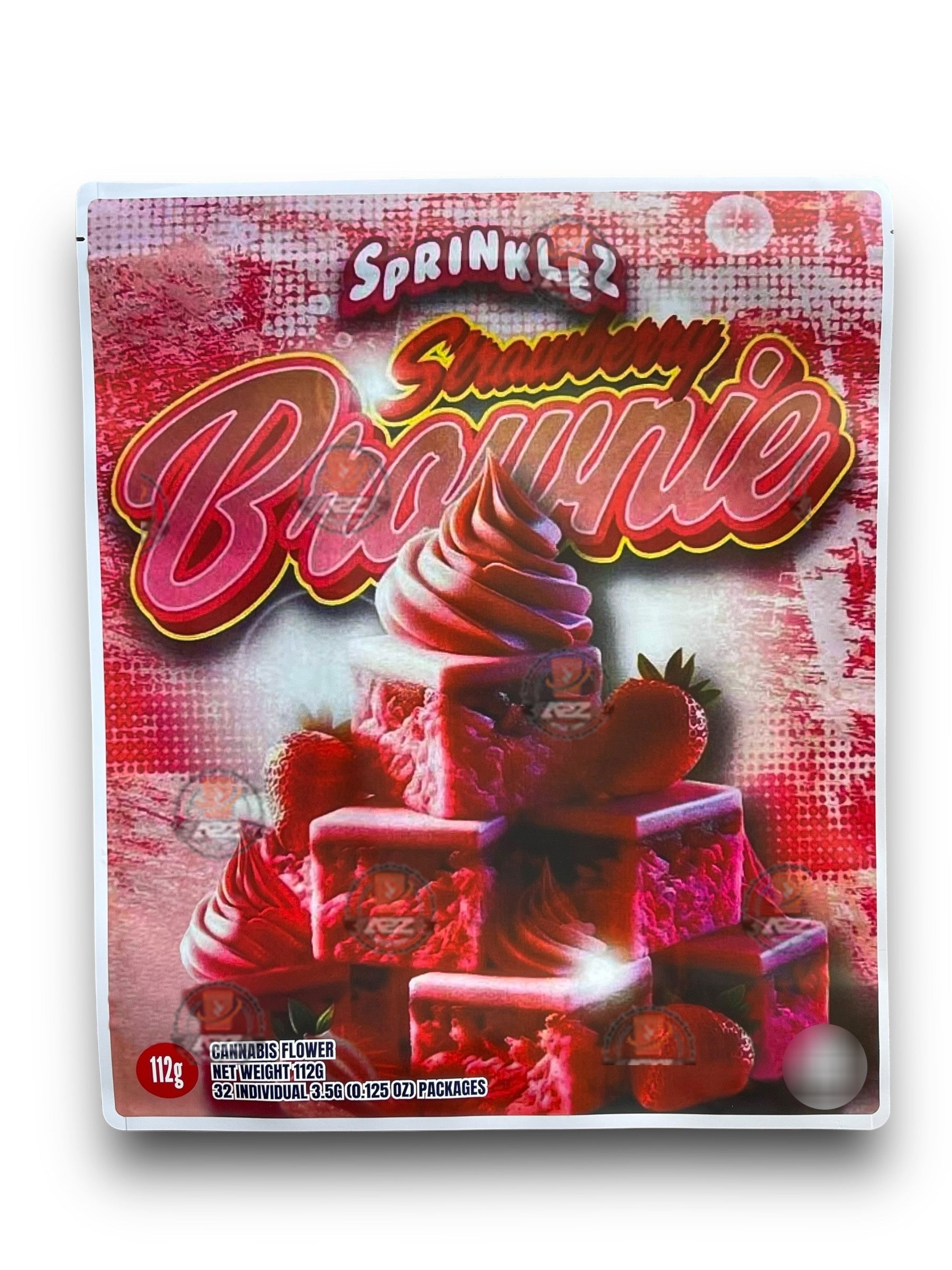Sprinklez Strawberry Brownie 1 Pound Mylar Bag Net Weight 112G Packaging Only