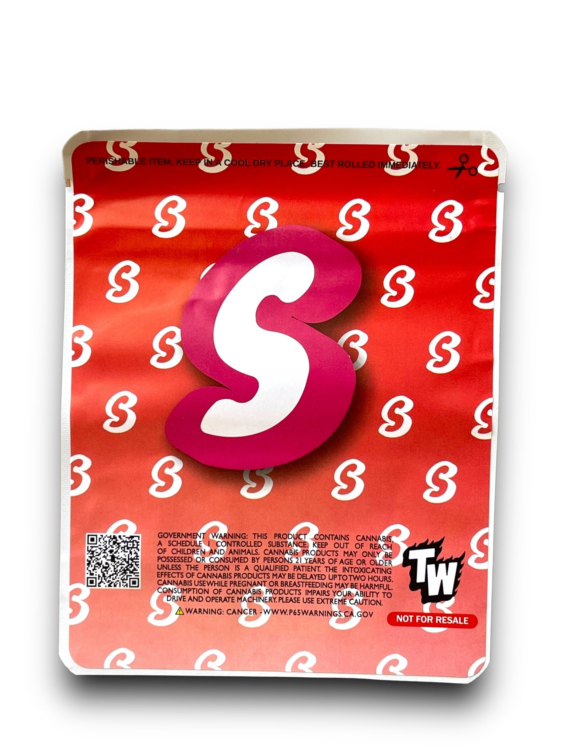 Sprinklez Strawberry Brownie 3.5G Mylar Bags -With stickers and label