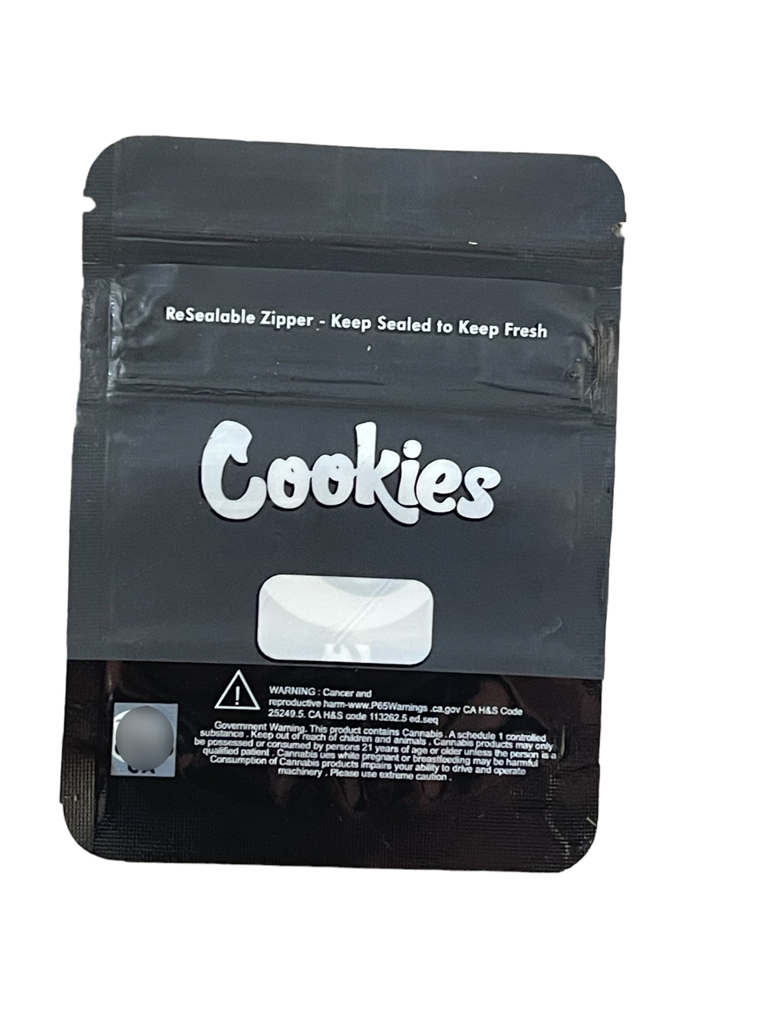 Cookies Mylar Bags 1 Gram with window Smell Proof Resealable Cookies Bags Black