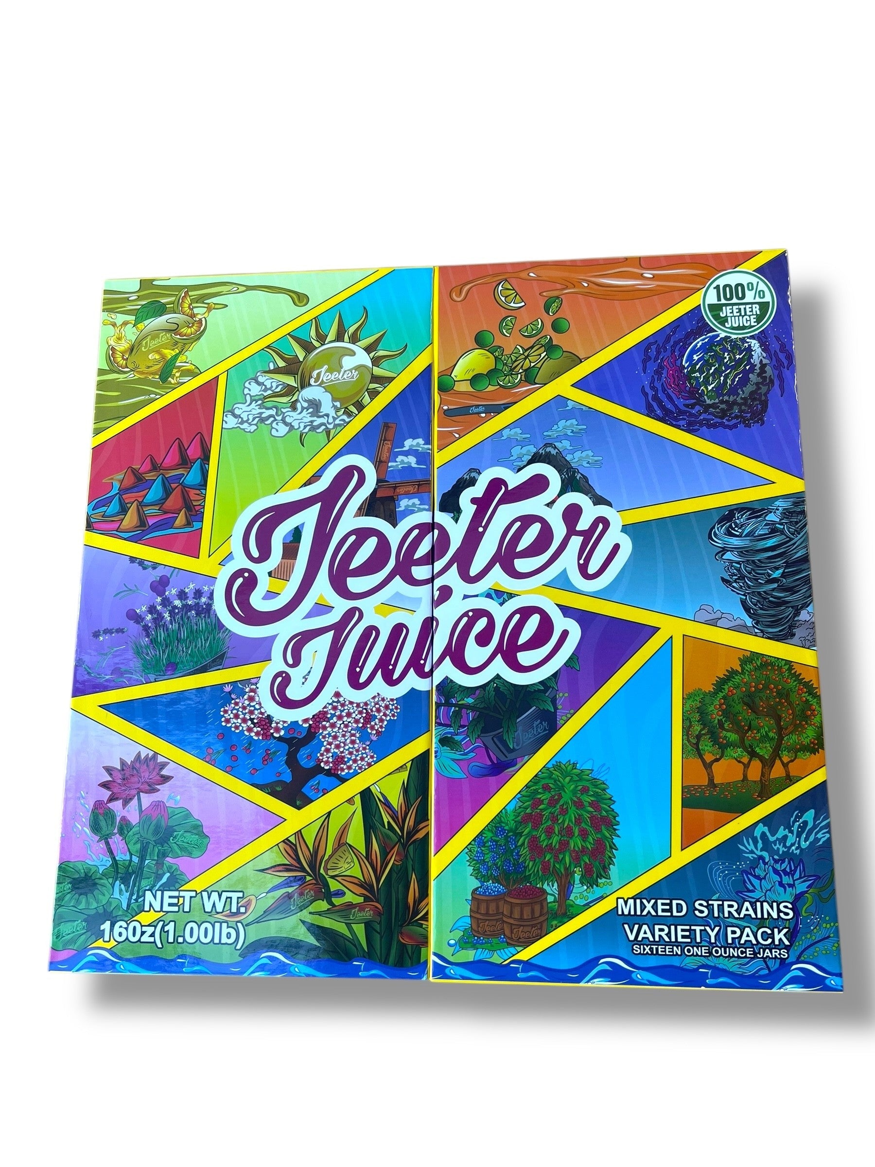 Jeeter Juice Variety Pack 16-1oz Jars in a box Live Resin Empty Jars