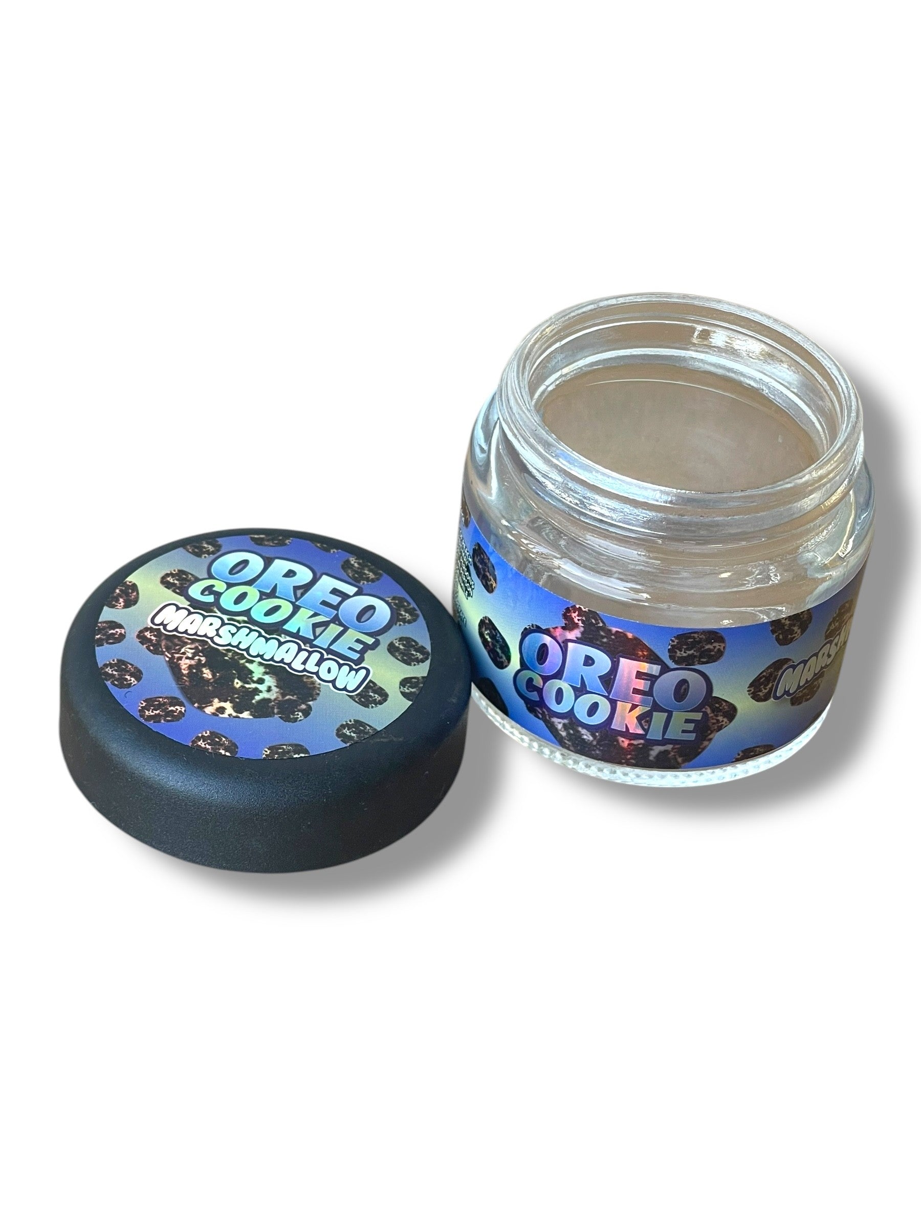 3.5g Glass Jars with Holographic Stickers Child Resistant jar