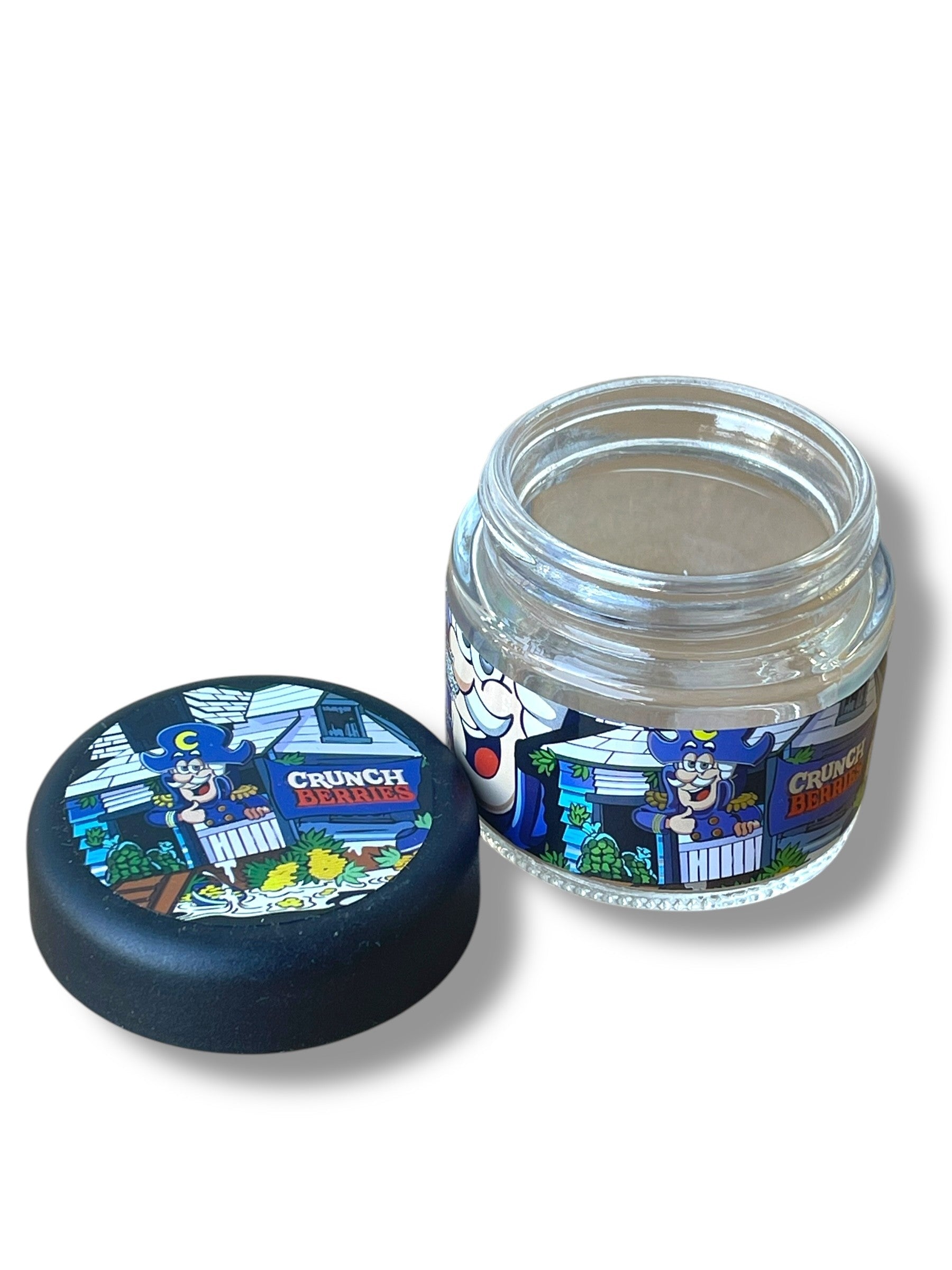 Crunch Berries 3.5g Glass Jars with Holographic Stickers Child Resistant jar