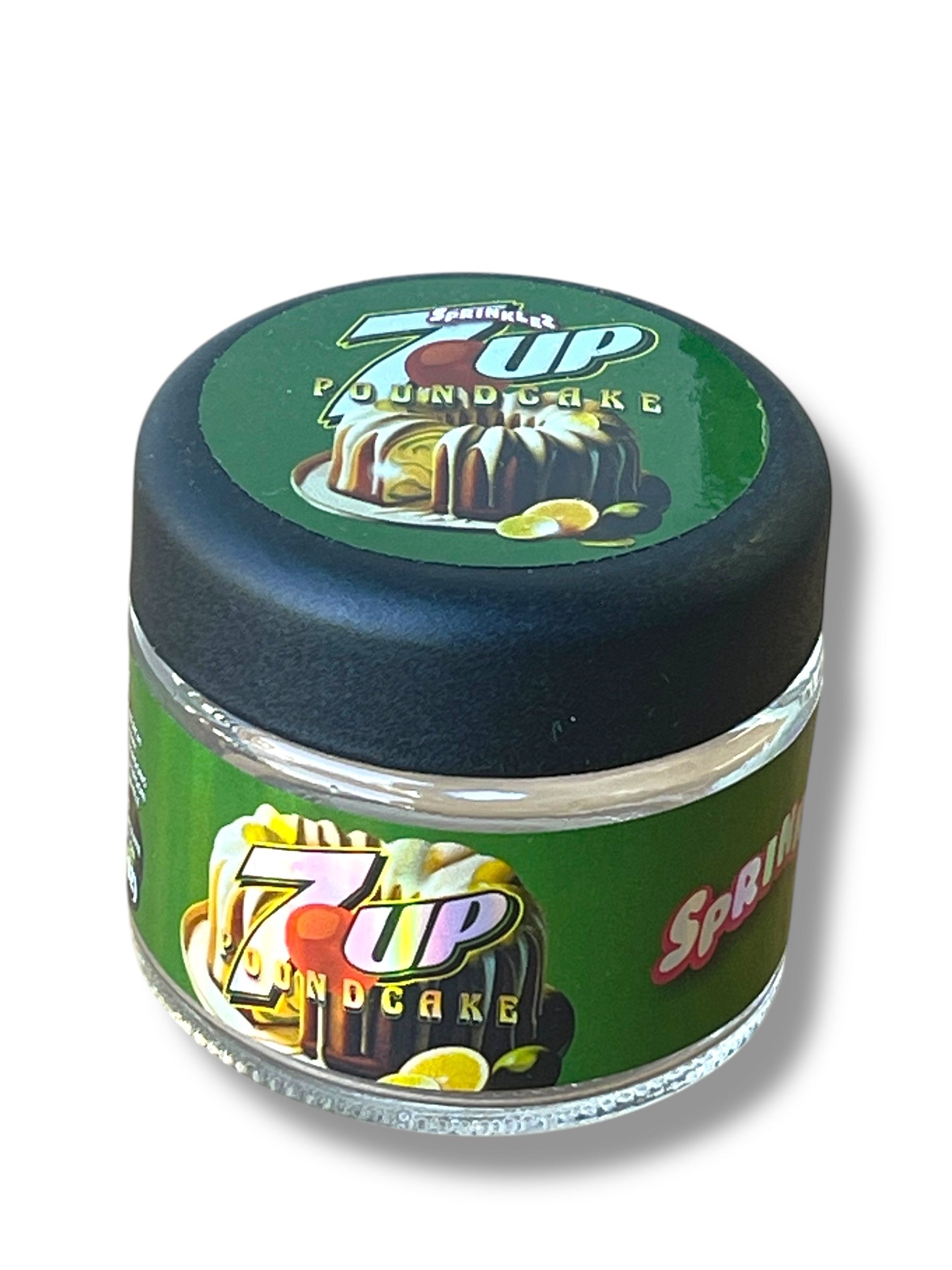Sprinklez 7 UP Pound Cake 3.5g Glass Jars with Holographic Stickers Child Resistant jar