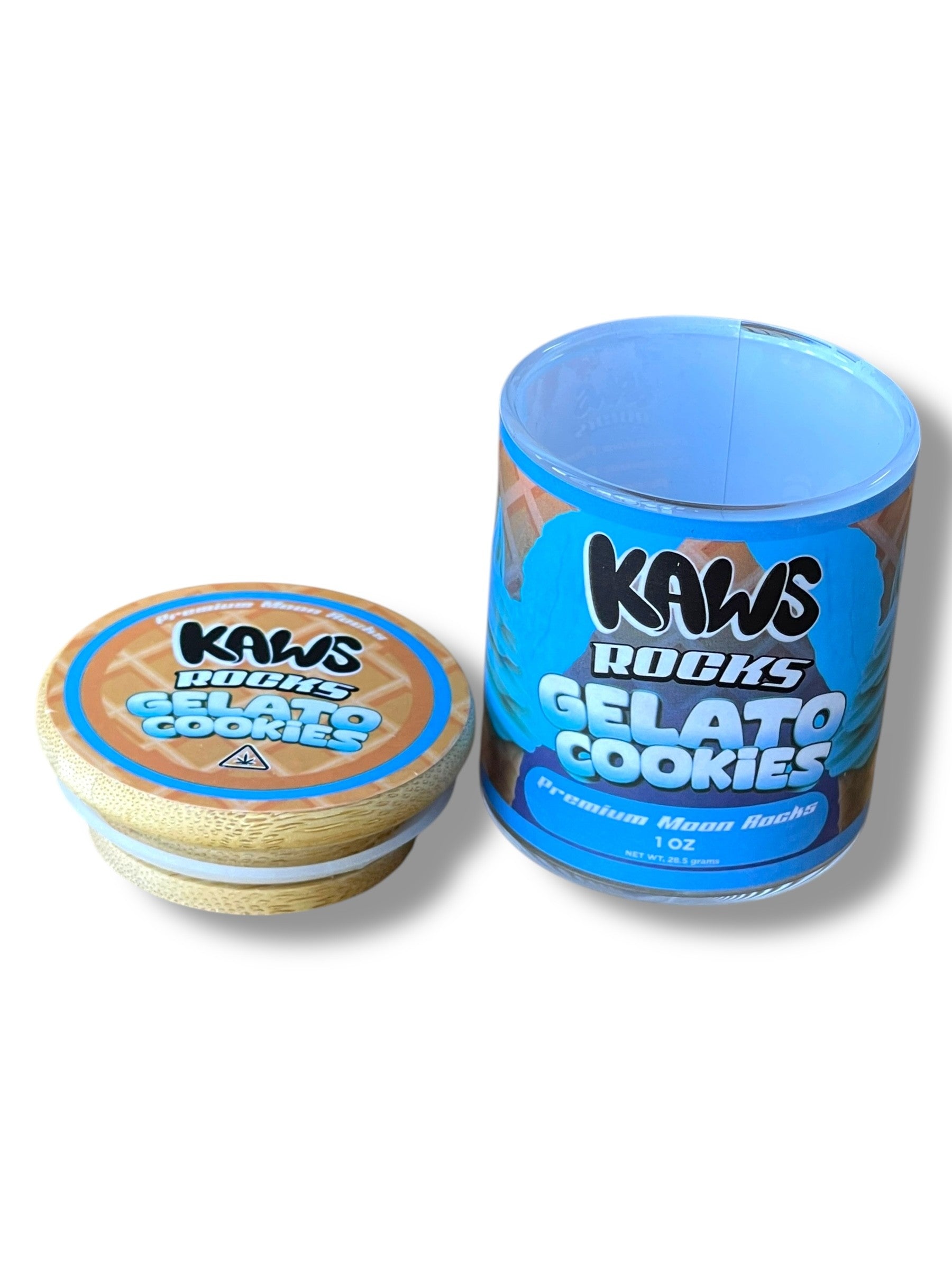 Kawz Moon Rocks Gelato Edition 1oz Glass Jars - Varity Pack 16 Strains in box