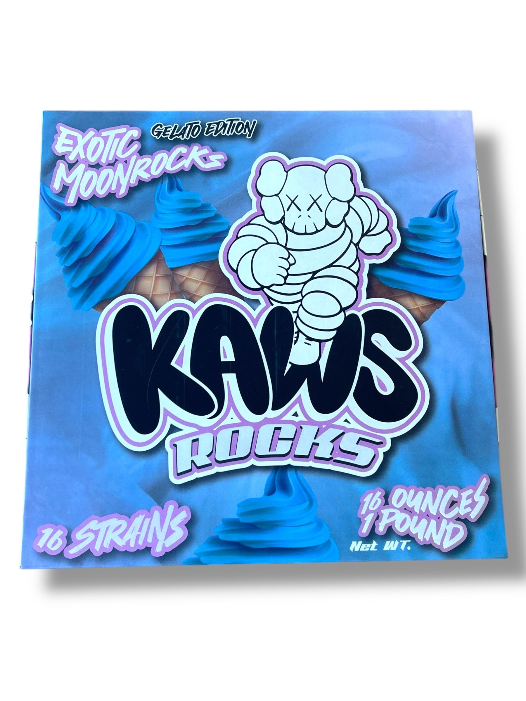 Kawz Moon Rocks Gelato Edition 1oz Glass Jars - Varity Pack 16 Strains in box