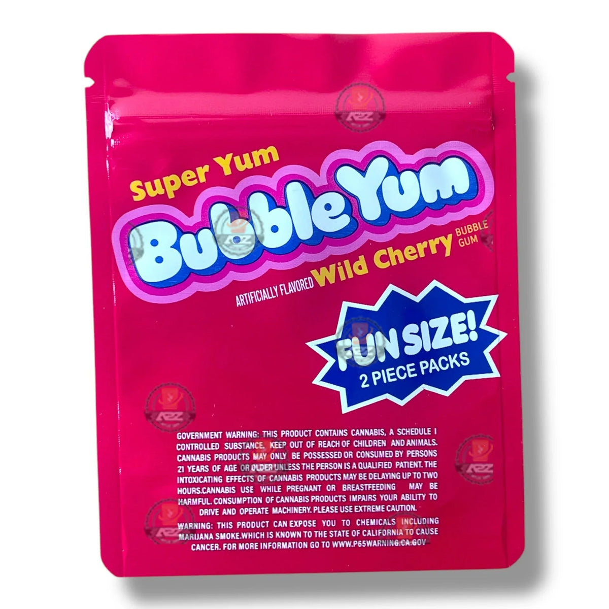 Bubble Yum Wild Cherry 3.5g Mylar Bag- Packaging Only Fun Size - Black Unicorn Hub