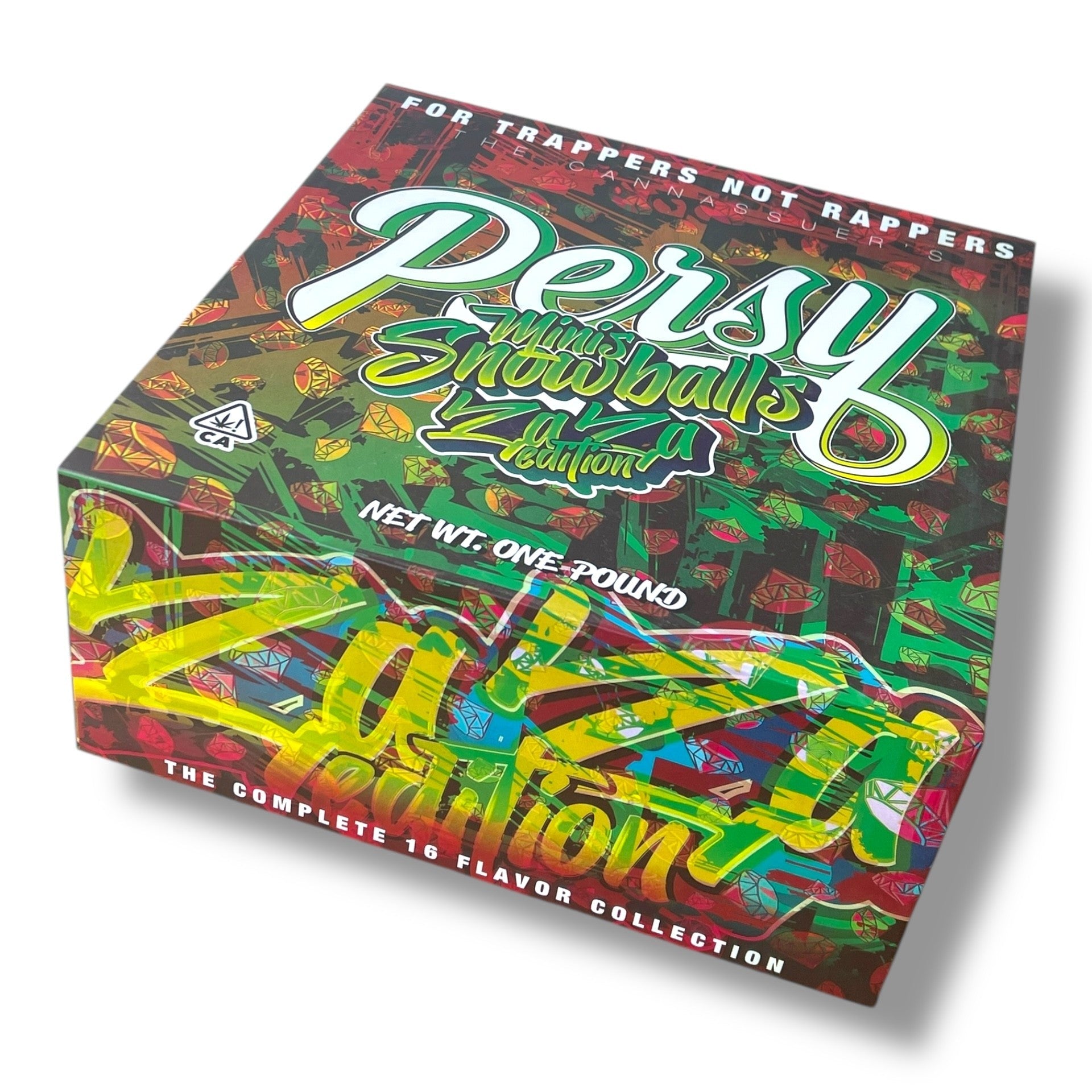 Persy Snowballs Zaza Edition 16-1oz Glass Jars - Varity Pack 16 Flavors in box 1 pound empty jars