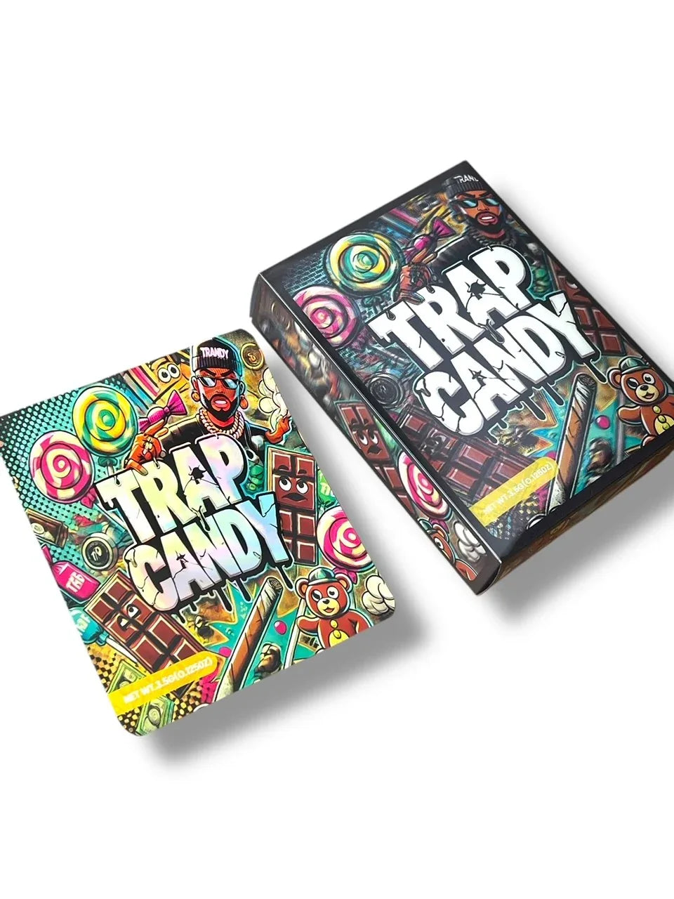Trap Candy 3D Box and Bags 3.5g Box Packaging Holographic - Black Unicorn Hub