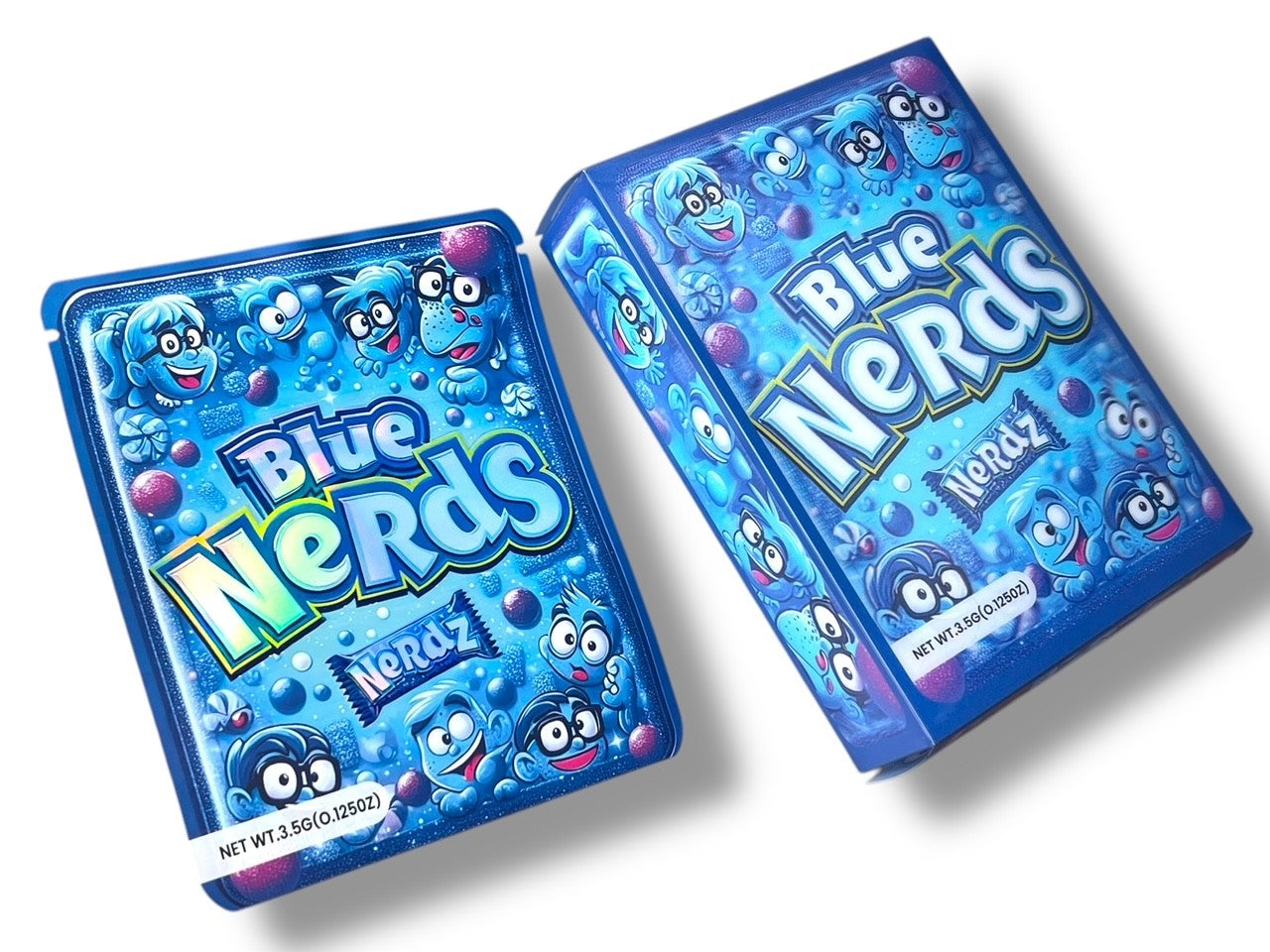 Blue Nerds 3D Box and Bags 3.5g Box Packaging Holographic