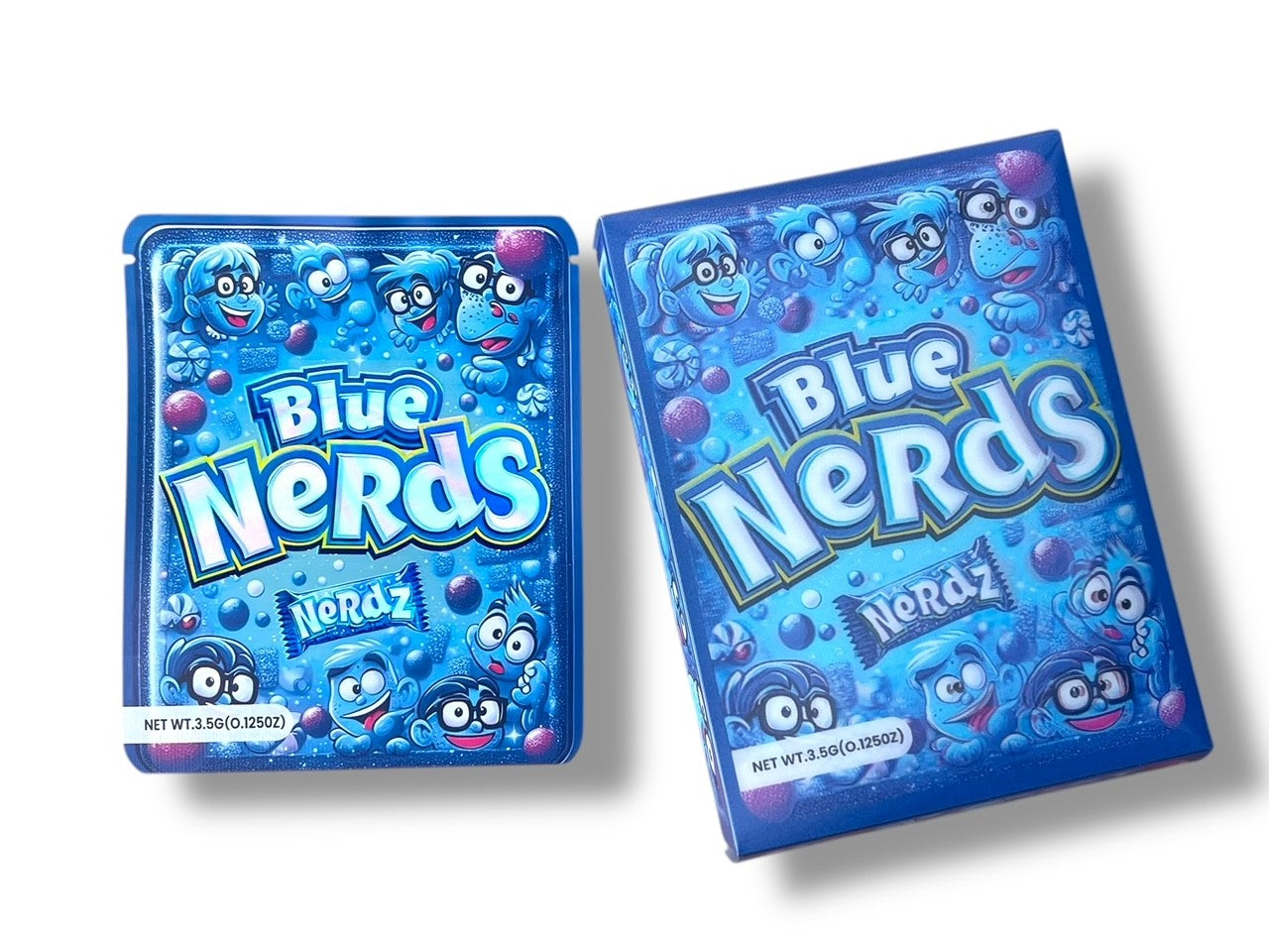 Blue Nerds 3D Box and Bags 3.5g Box Packaging Holographic